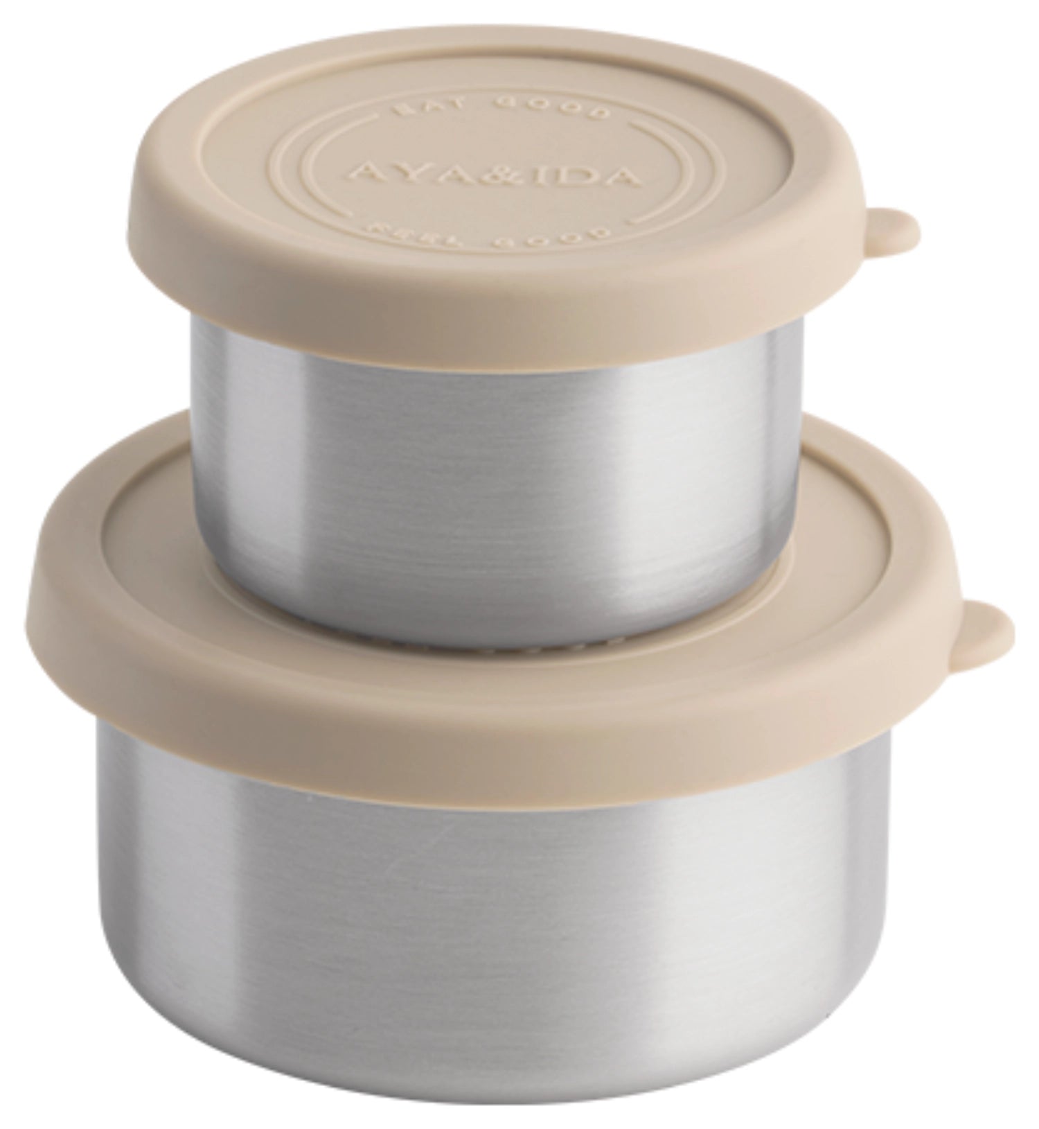 2er Set Snack Container 100ml + 200ml Cream Beige in Beige präsentiert im Onlineshop von KAQTU Design AG. Snackbox ist von AYA&IDA