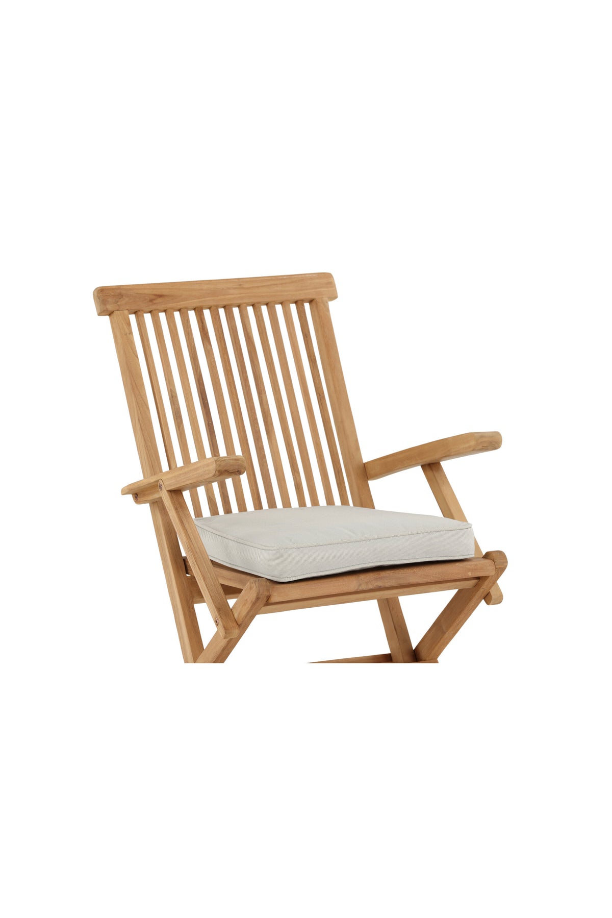 Beiges Sitzkissen Nairobi von Venture Home aus 100 % Polyester mit seitlichen Kordeln, rechteckige Form, 37 x 43 cm.