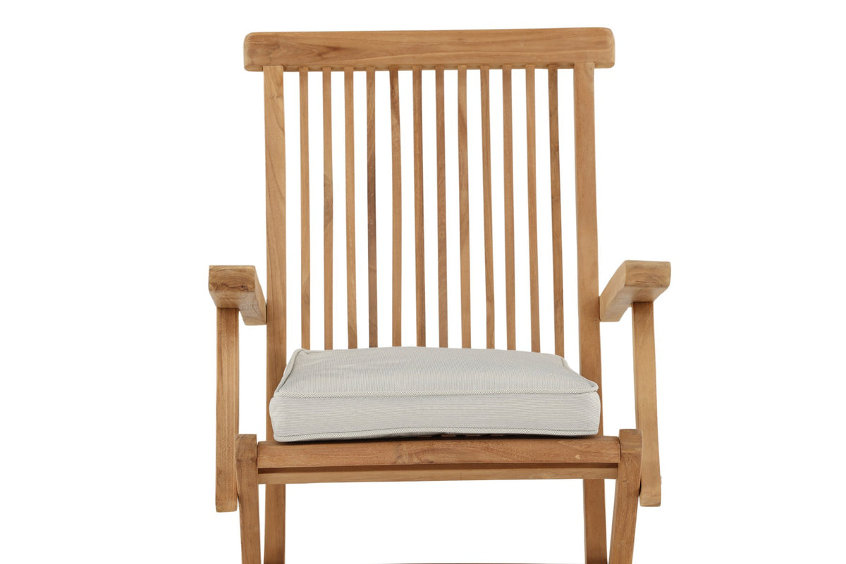 Beiges Sitzkissen Nairobi von Venture Home aus 100 % Polyester mit seitlichen Kordeln, rechteckige Form, 37 x 43 cm.