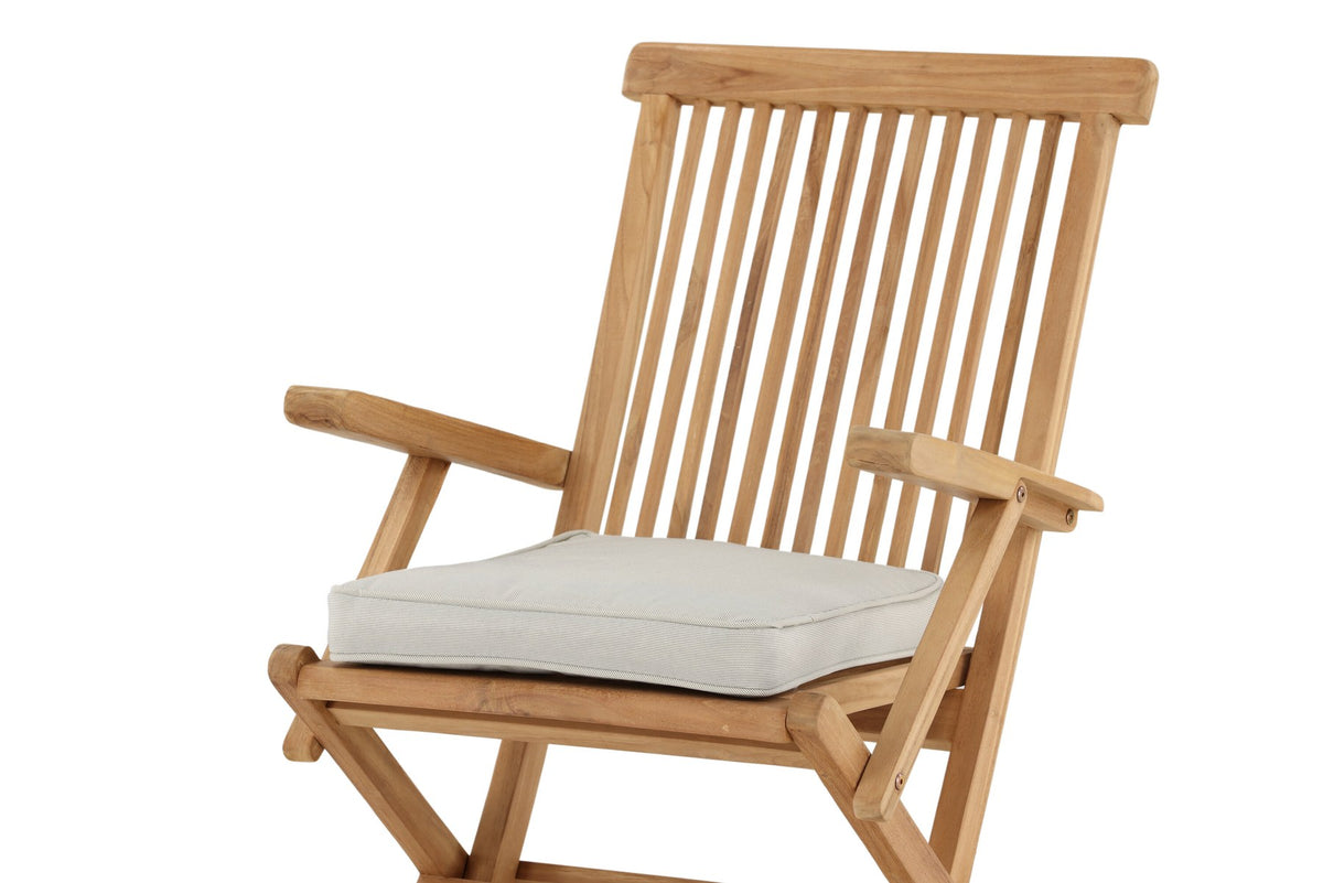 Beiges Sitzkissen Nairobi von Venture Home aus 100 % Polyester mit seitlichen Kordeln, rechteckige Form, 37 x 43 cm.