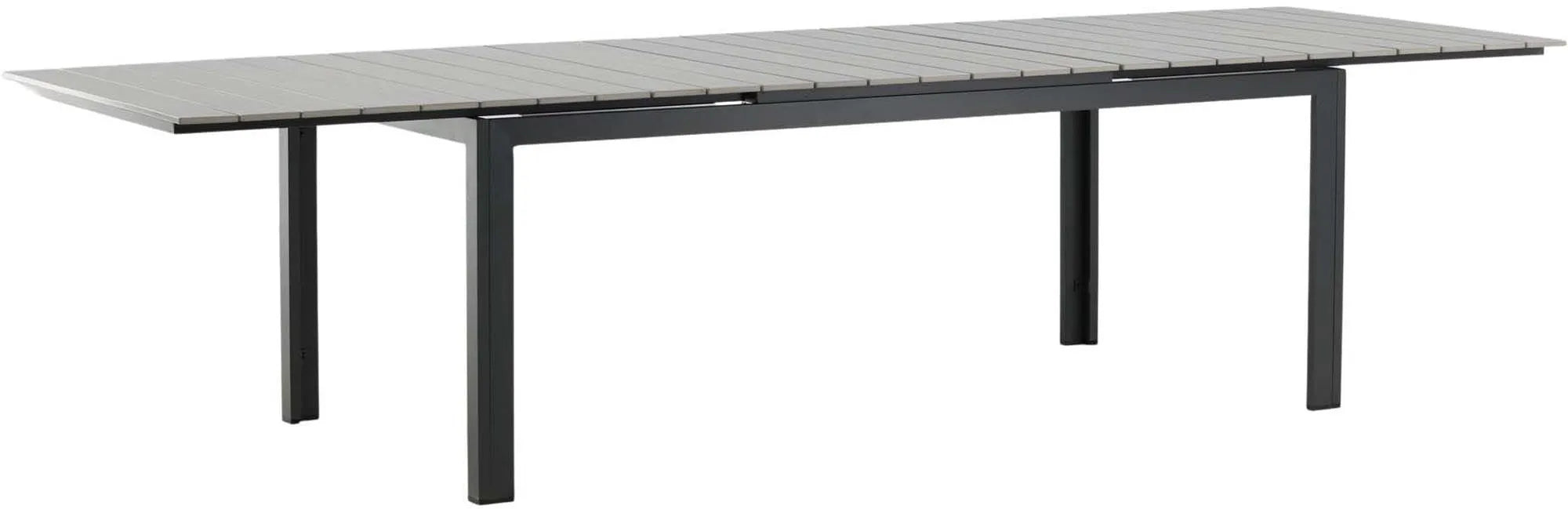 Eleganter, ausziehbarer Gartentisch von Venture Home, perfekt für moderne Außenbereiche, anpassbar von 100 bis 150 cm.