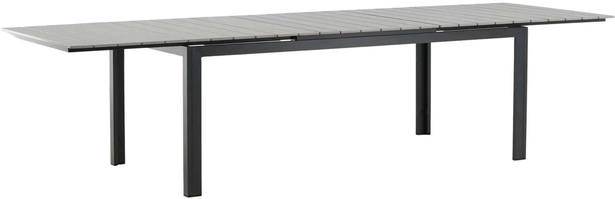 Eleganter, ausziehbarer Gartentisch von Venture Home, perfekt für moderne Außenbereiche, anpassbar von 100 bis 150 cm.