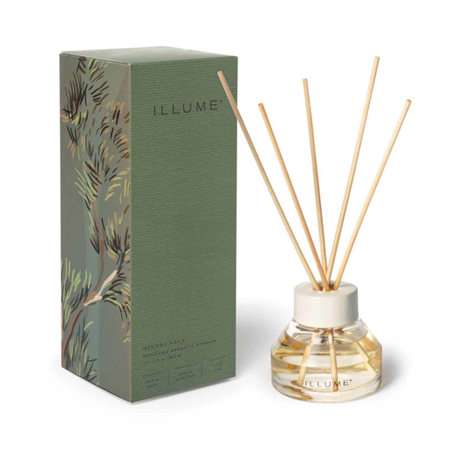 Hinoki Sage Duftdiffusor, Grün, in Grün präsentiert im Onlineshop von KAQTU Design AG. Duftöl ist von Illume