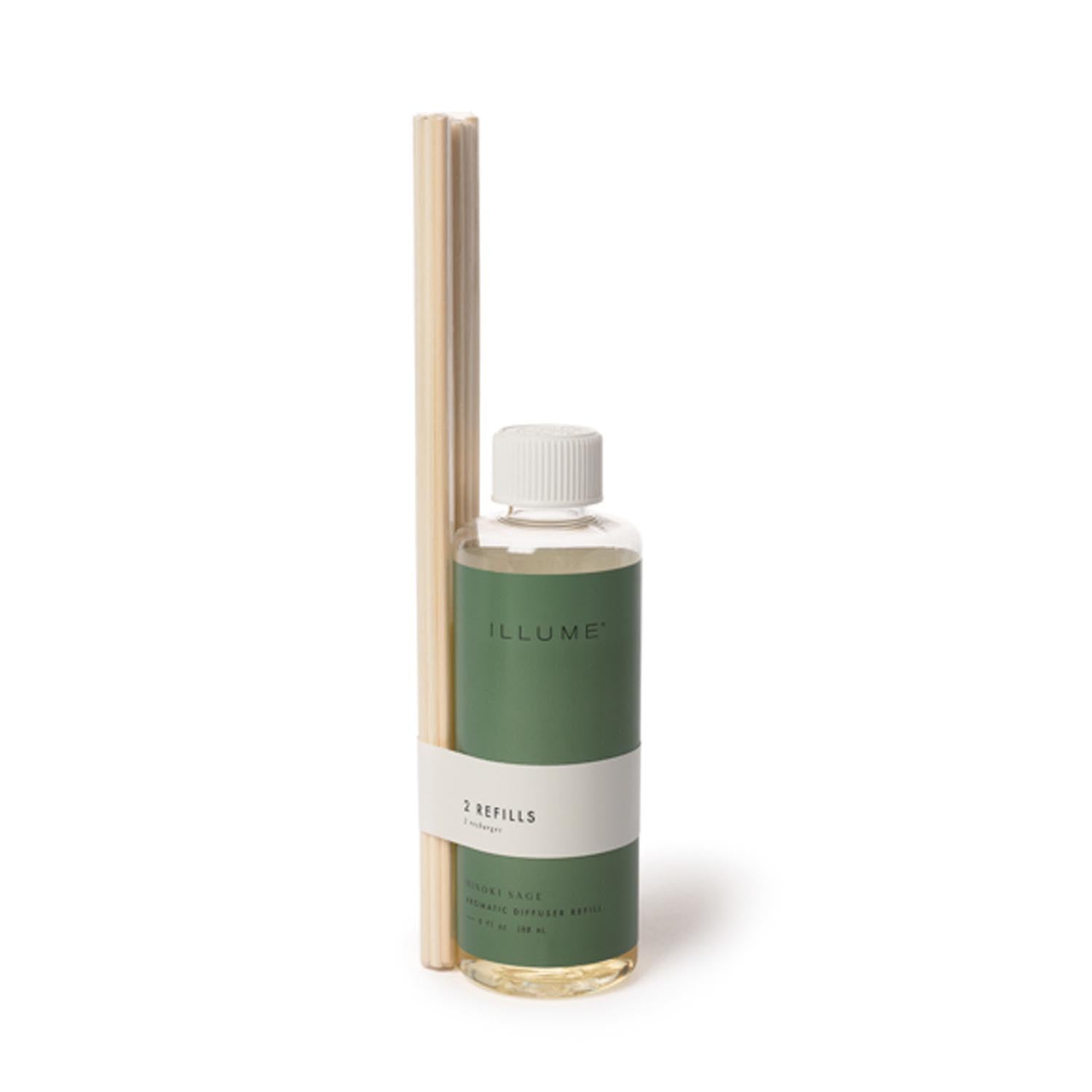 Hinoki Sage Diffusor-Nachfüllung, Grün, in Grün präsentiert im Onlineshop von KAQTU Design AG. Duftöl ist von Illume