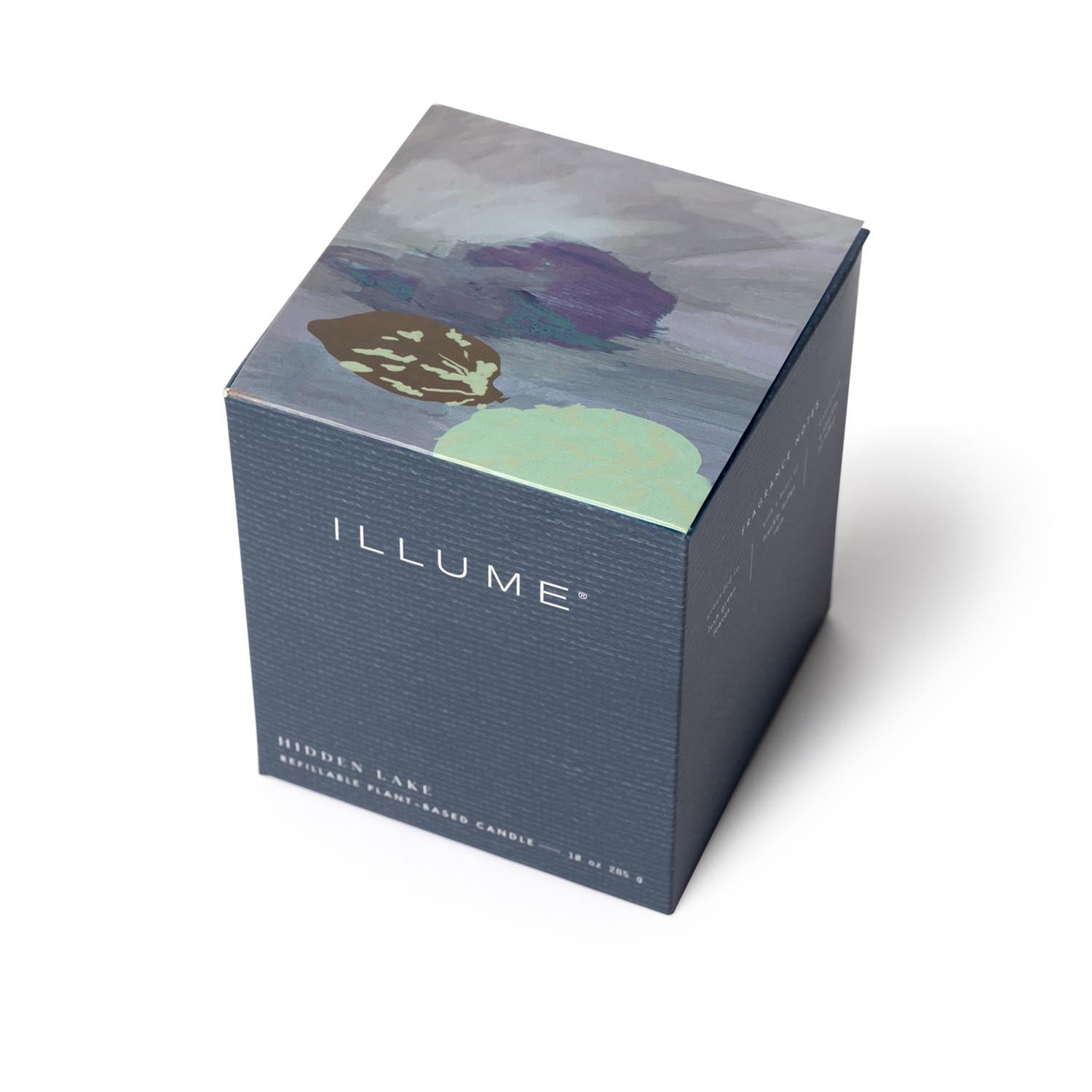 Hidden Lake Box Glass Candle, Blau, in Blau präsentiert im Onlineshop von KAQTU Design AG. Duftkerze ist von Illume