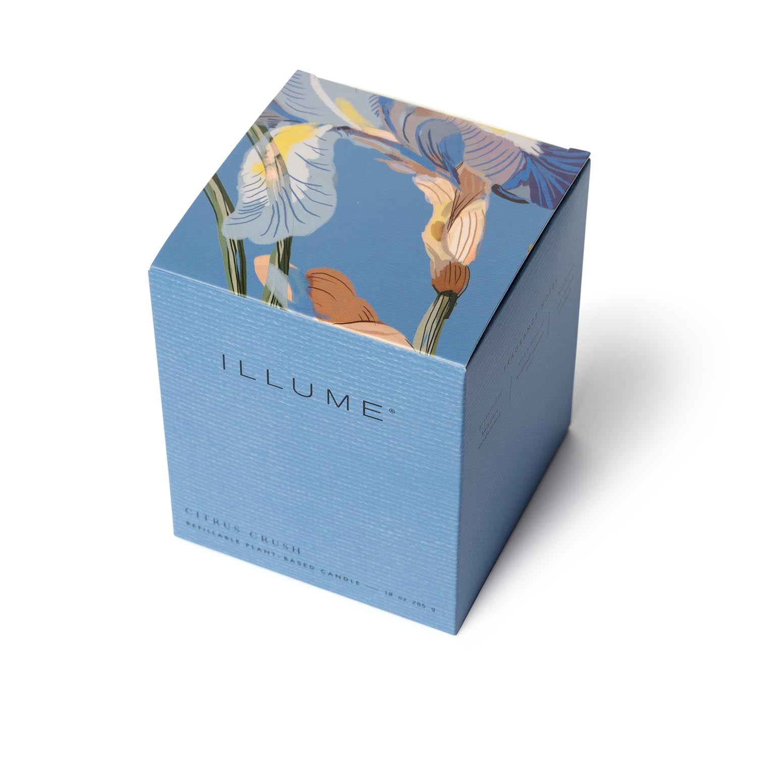 Citrus Crush Box Glass Candle, Blau, in Blau präsentiert im Onlineshop von KAQTU Design AG. Duftkerze ist von Illume