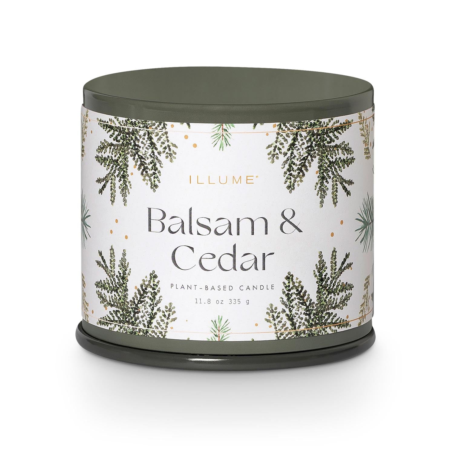 Balsam & Cedar Vanity Tin Duftkerze, Grün, in Grün präsentiert im Onlineshop von KAQTU Design AG. Duftkerze ist von Illume