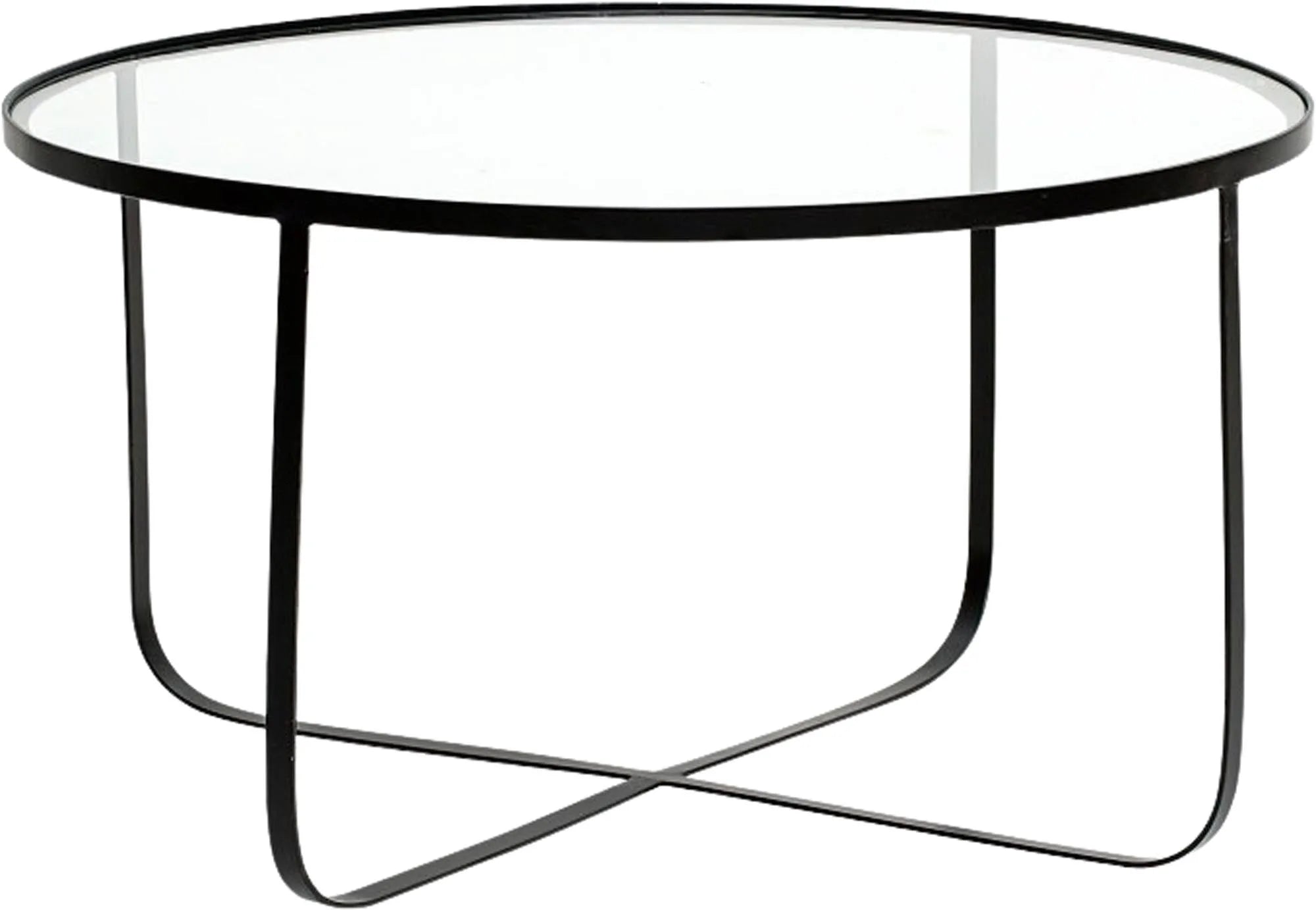 Harper Couchtisch, Schwarz, Glas, Beistelltisch, KAQTU Design