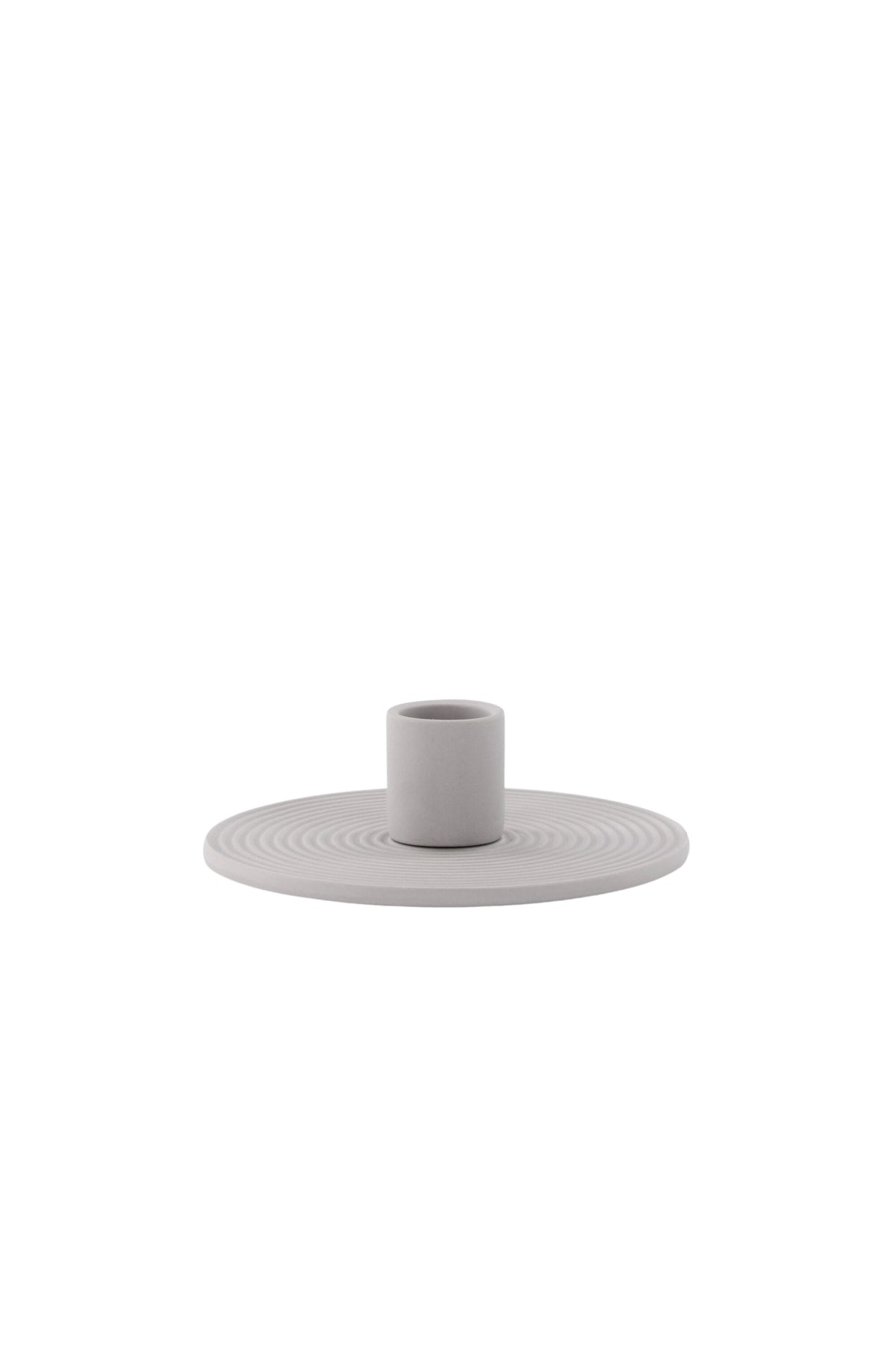 Ovaler Kerzenständer Dian aus grauem Ton, Venture Home, mit Platz für drei Kerzen, in kompakter Grösse D:12cm x H:4cm.