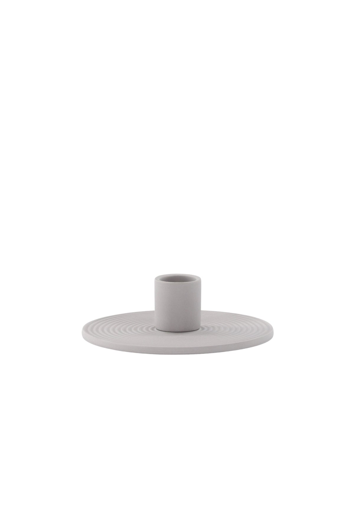Ovaler Kerzenständer Dian aus grauem Ton, Venture Home, mit Platz für drei Kerzen, in kompakter Grösse D:12cm x H:4cm.