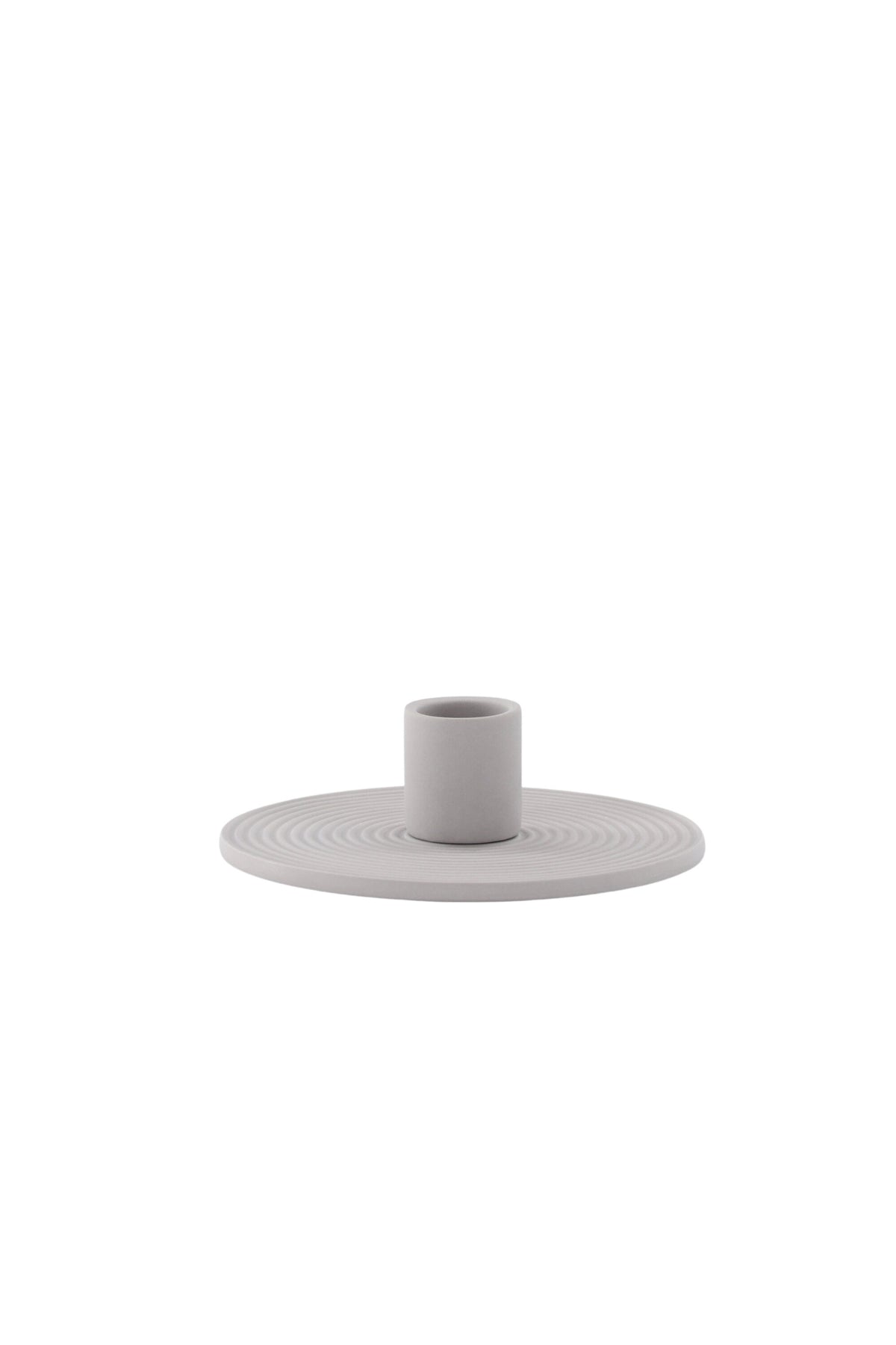 Ovaler Kerzenständer Dian aus grauem Ton, Venture Home, mit Platz für drei Kerzen, in kompakter Grösse D:12cm x H:4cm.