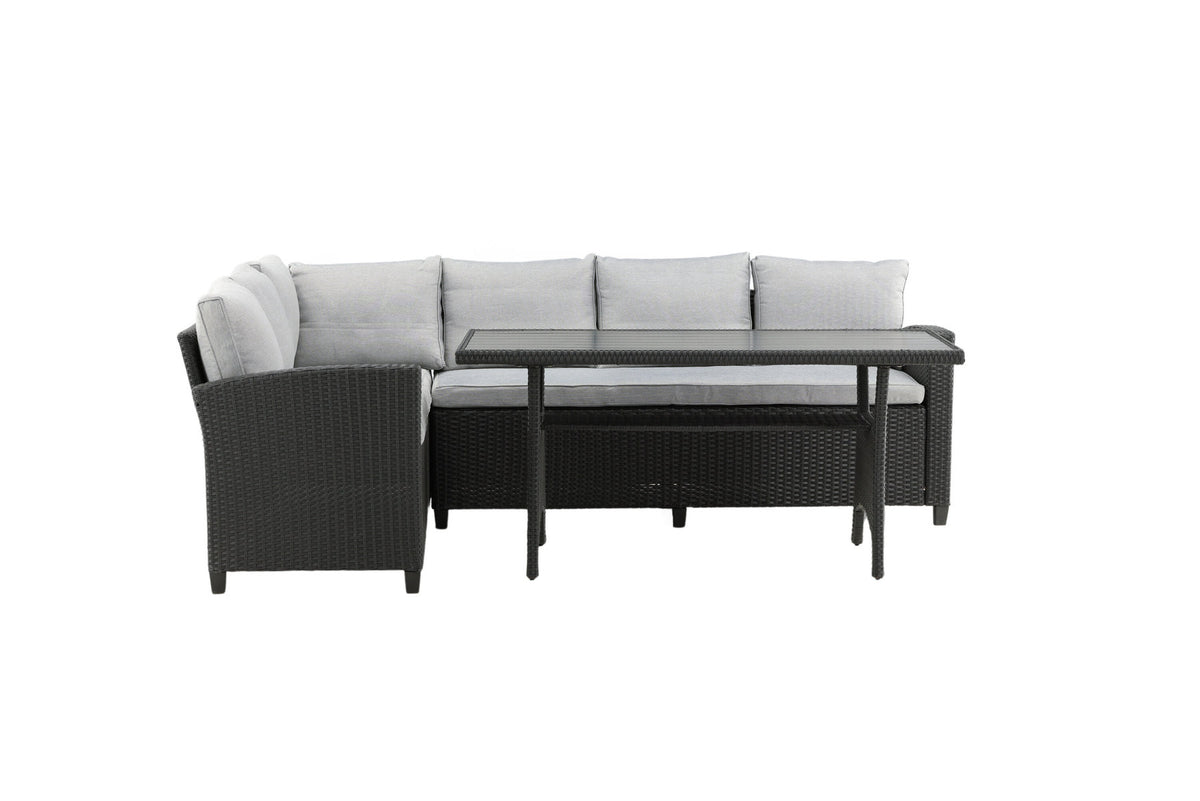 Brentwood Ecksofa Outdoorset 145cm in Schwarz präsentiert im Onlineshop von KAQTU Design AG. Loungeset ist von Venture Home