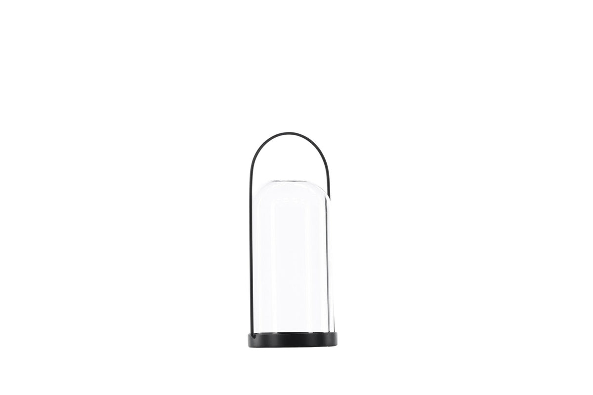 Teelichthalter Flora aus Glas in Schwarz und Klar, rund geformt, Grösse D 22 cm x H 14 cm, Marke Venture Home.