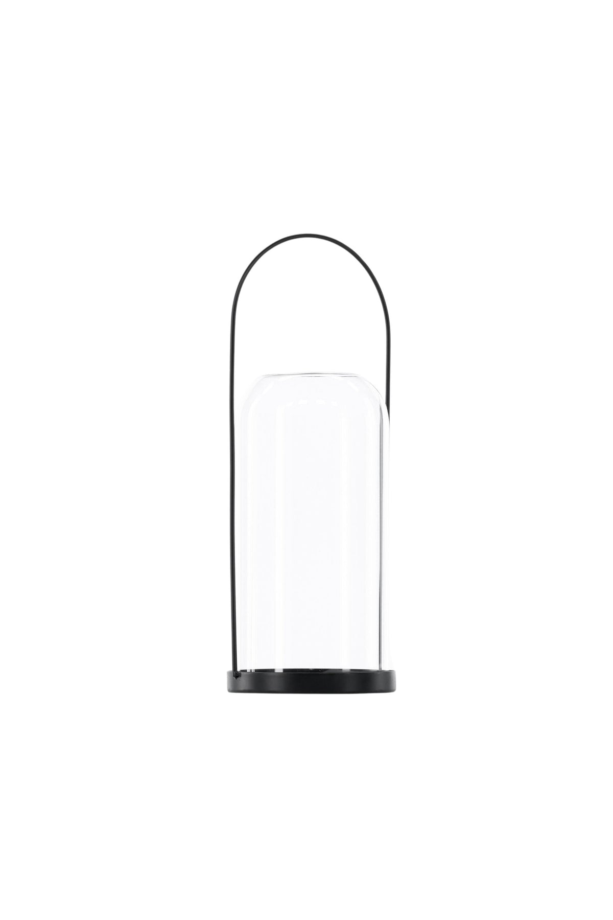 Teelichthalter Flora aus Glas in Schwarz und Klar, rund geformt, Grösse D 22 cm x H 14 cm, Marke Venture Home.