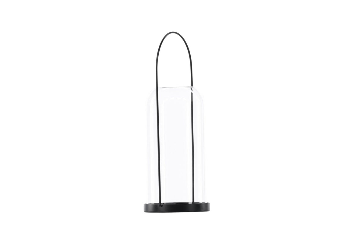 Teelichthalter Flora aus Glas in Schwarz und Klar, rund geformt, Grösse D 22 cm x H 14 cm, Marke Venture Home.