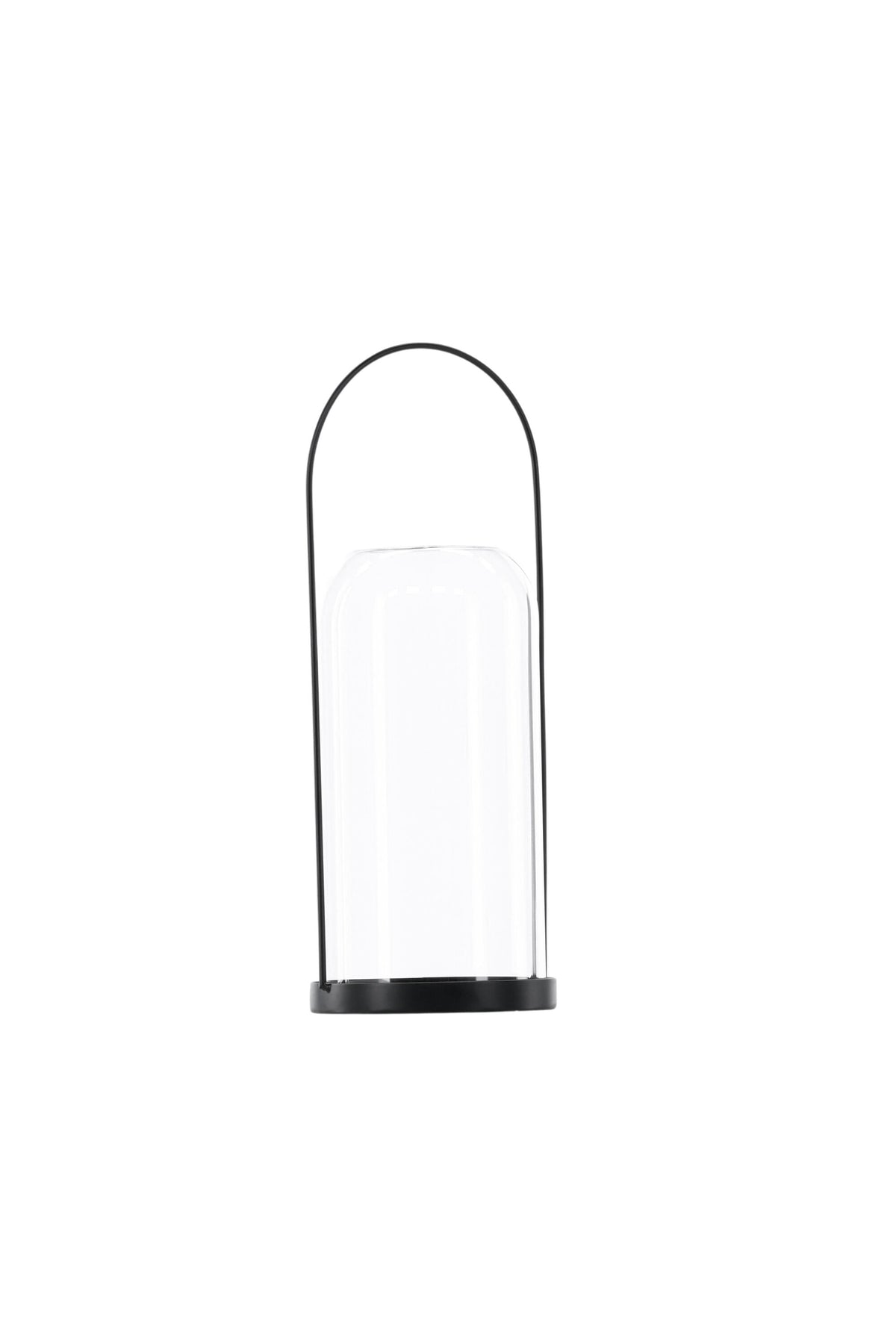 Teelichthalter Flora aus Glas in Schwarz und Klar, rund geformt, Grösse D 22 cm x H 14 cm, Marke Venture Home.