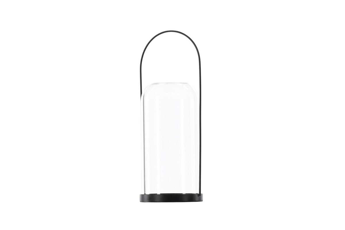 Teelichthalter Flora aus Glas in Schwarz und Klar, rund geformt, Grösse D 22 cm x H 14 cm, Marke Venture Home.