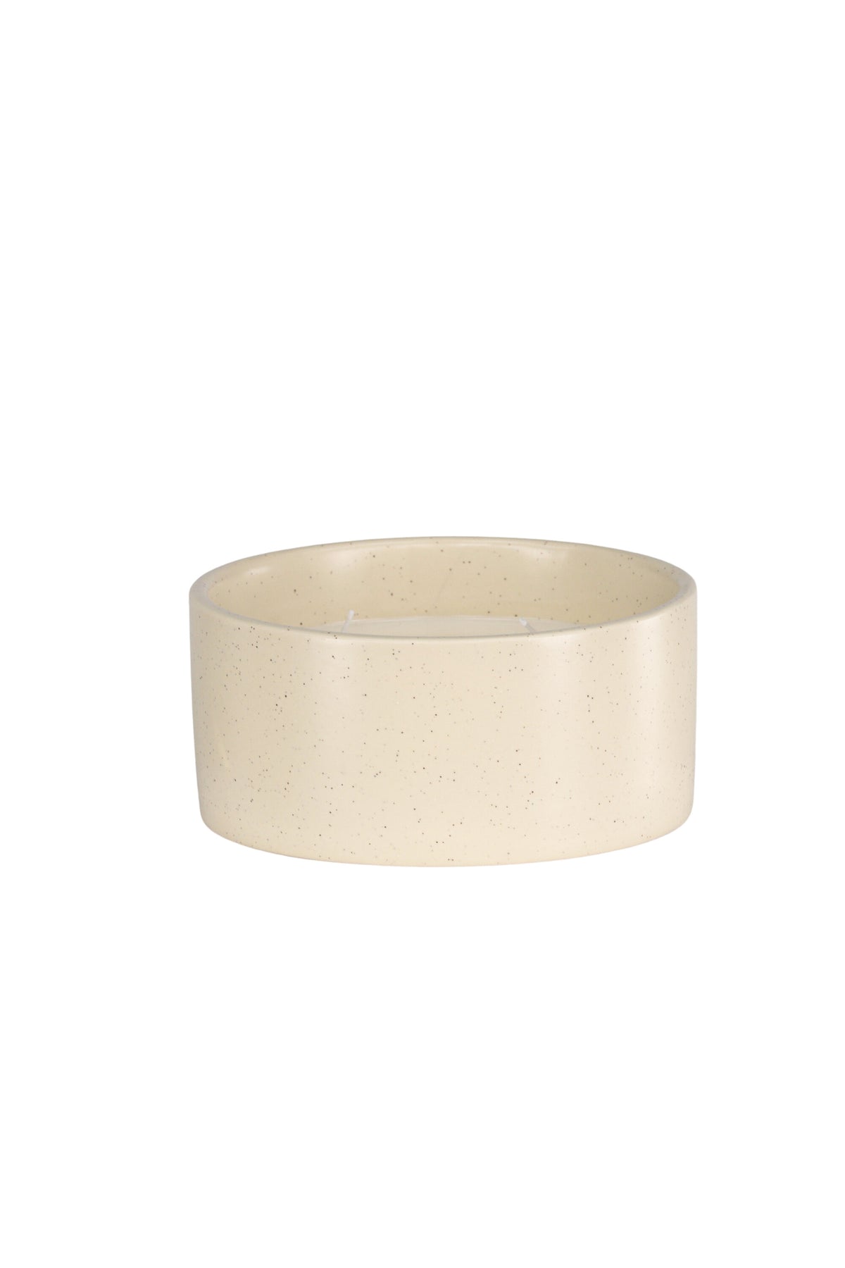 Runde Duftkerze aus braunem Keramikgefäss, Durchmesser 13 cm, Höhe 6 cm, von Venture Home aus der Serie Douglas.