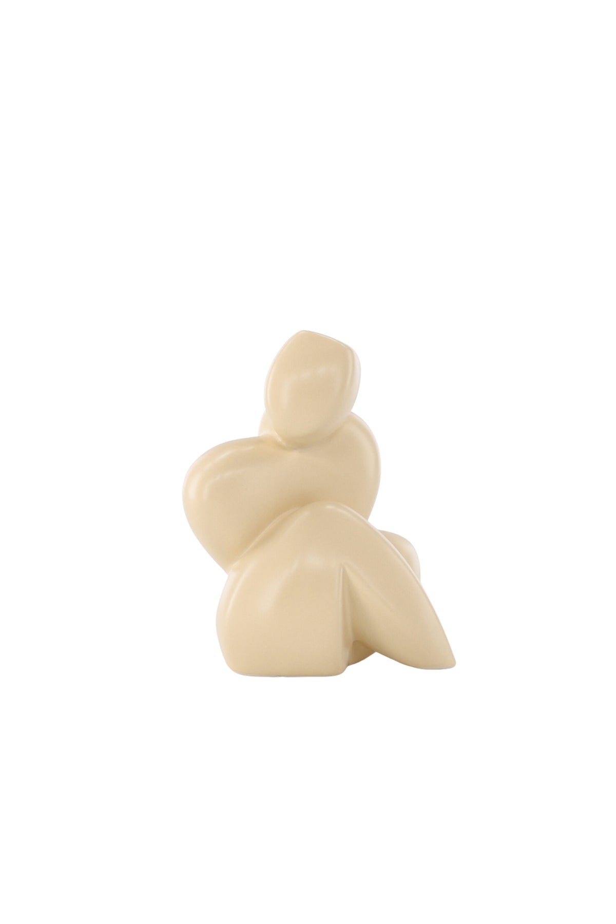 Weisse Skulptur Floda aus Steinzeug von Venture Home, schlichte, figürliche Form, ca. 14 cm hoch, als Deko oder Buchstütze nutzbar.
