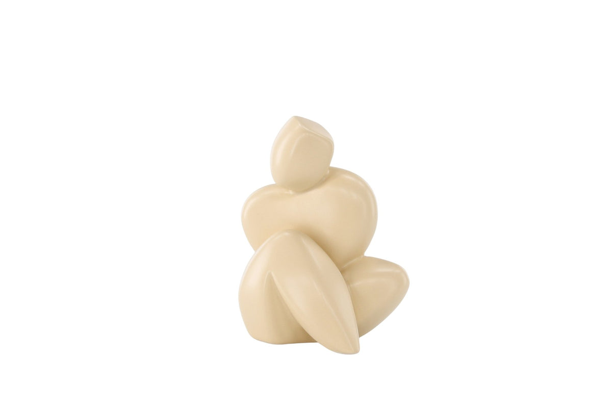 Weisse Skulptur Floda aus Steinzeug von Venture Home, schlichte, figürliche Form, ca. 14 cm hoch, als Deko oder Buchstütze nutzbar.