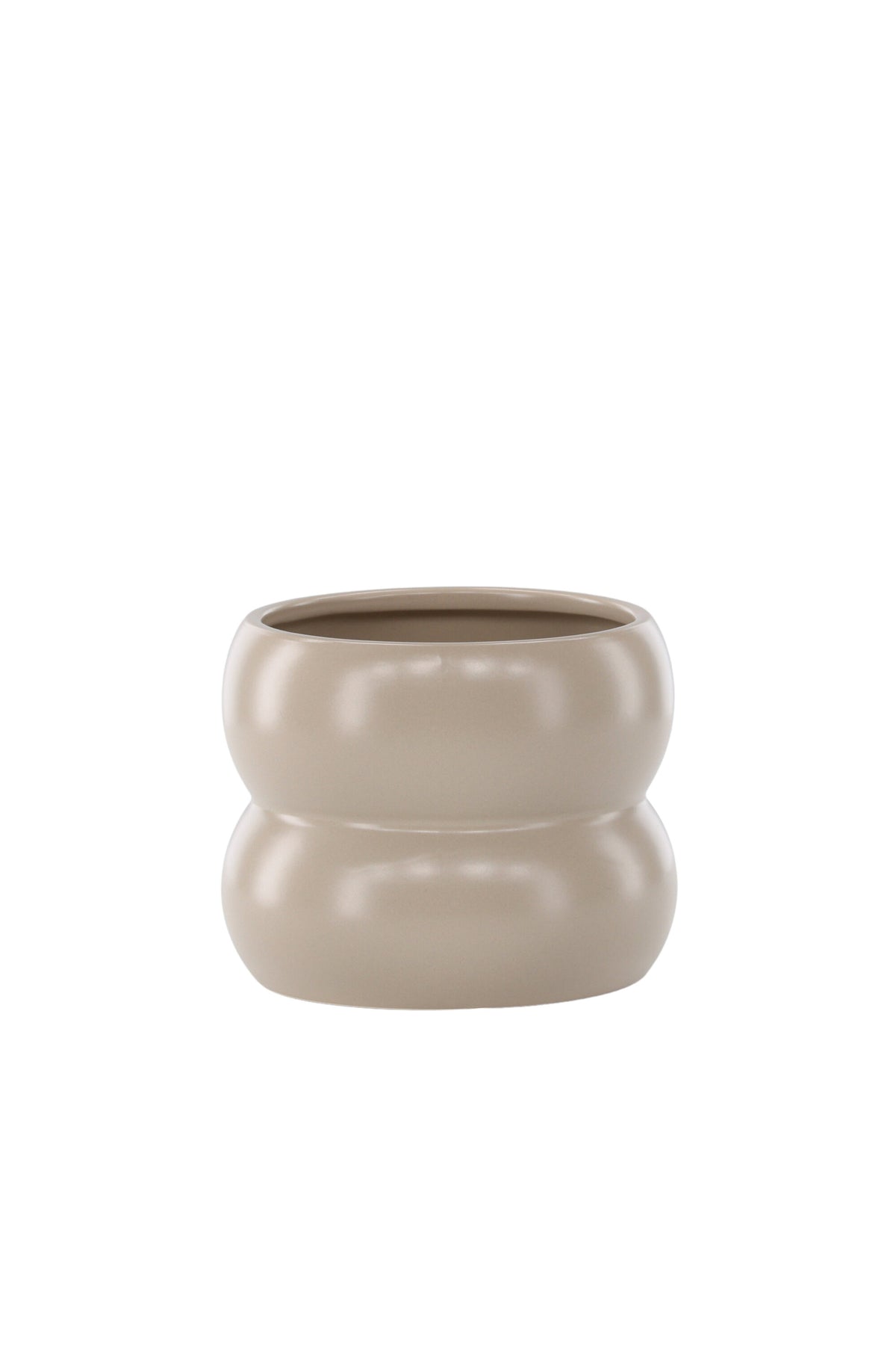 Dapne Vase von Venture Home aus Steinzeug in Schwarz-Weiss, rundliche Form mit einem Durchmesser von 16 cm und einer Höhe von 13 cm.