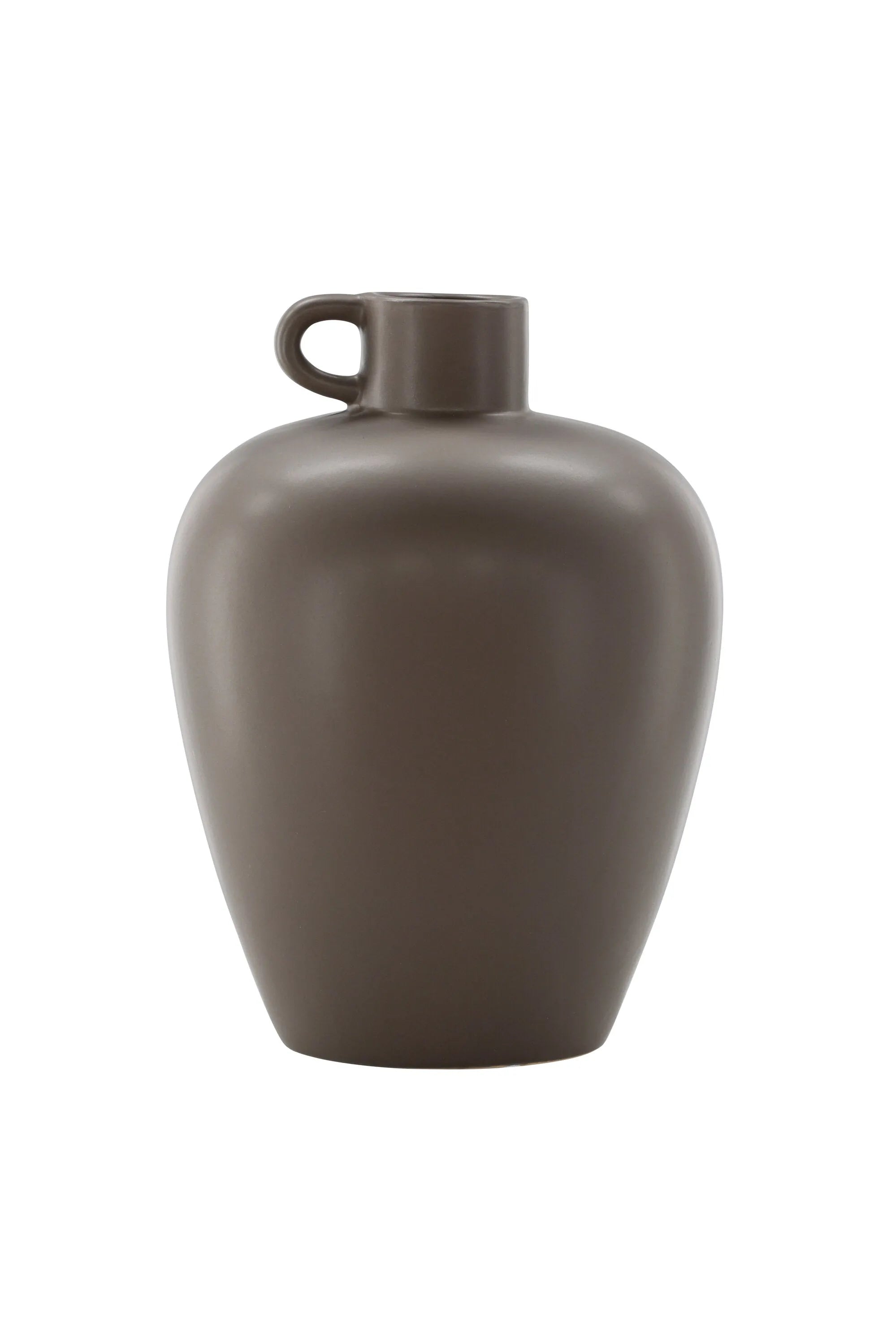 Elegante Cent Vase aus Steingut mit organischen Wellen, einzigartigen Griffen und asymmetrischem Design für modernes Ambiente.