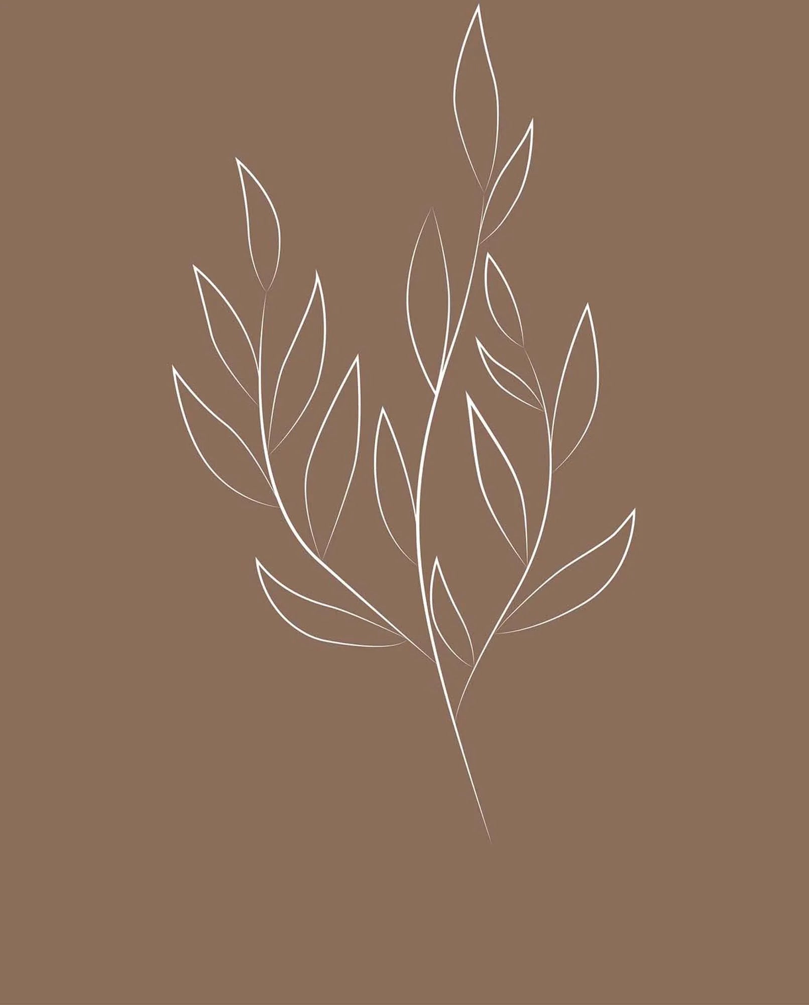 Drawed Leaf Poster - KAQTU Design