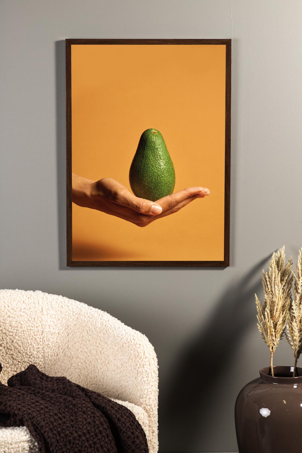 Avocado Poster in Orange präsentiert im Onlineshop von KAQTU Design AG. Bild ist von Venture Home