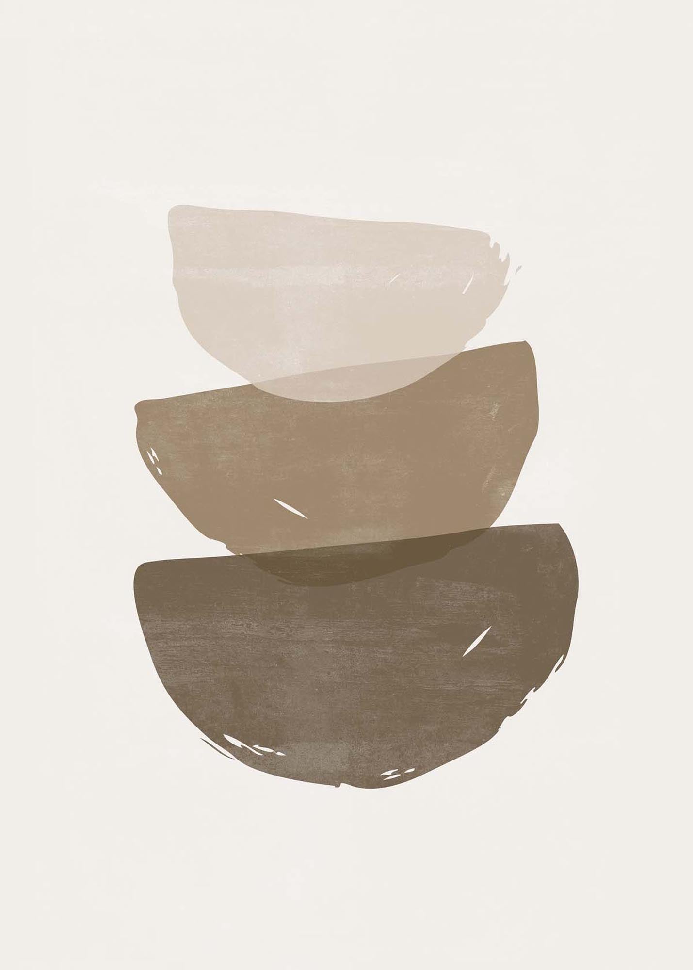 Brush Strokes Poster in Beige präsentiert im Onlineshop von KAQTU Design AG. Bild ist von Venture Home