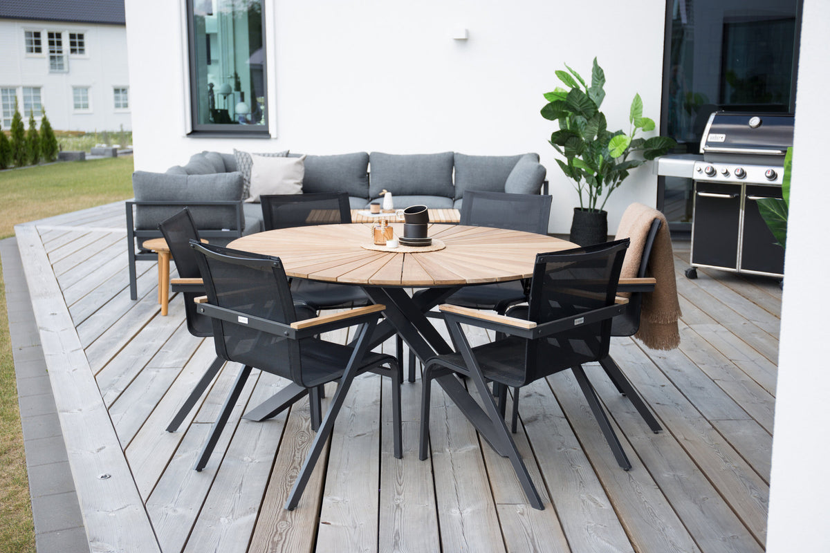 Runder Gartentisch Mexiko in Schwarz präsentiert im Onlineshop von KAQTU Design AG. Gartentisch ist von Venture Home