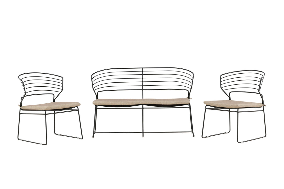 Milano Loungeset Outdoor in Schwarz präsentiert im Onlineshop von KAQTU Design AG. Loungeset ist von Venture Home