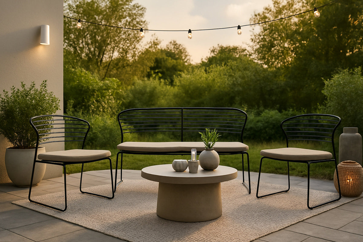 Milano Loungeset Outdoor in Schwarz präsentiert im Onlineshop von KAQTU Design AG. Loungeset ist von Venture Home