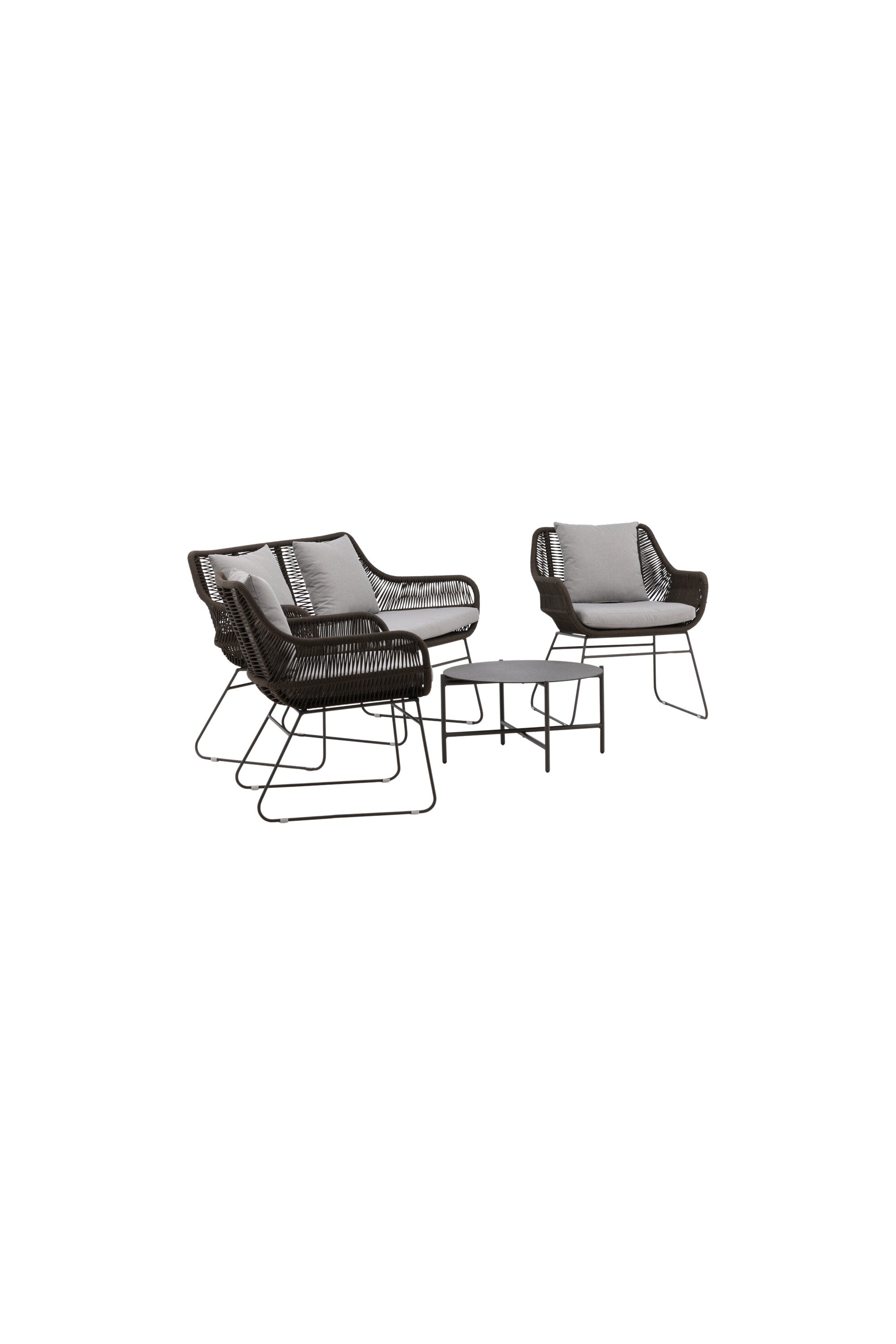 Davao Conversation Set in Grau/Braun/Dunkelgrau präsentiert im Onlineshop von KAQTU Design AG. Loungeset ist von Venture Home