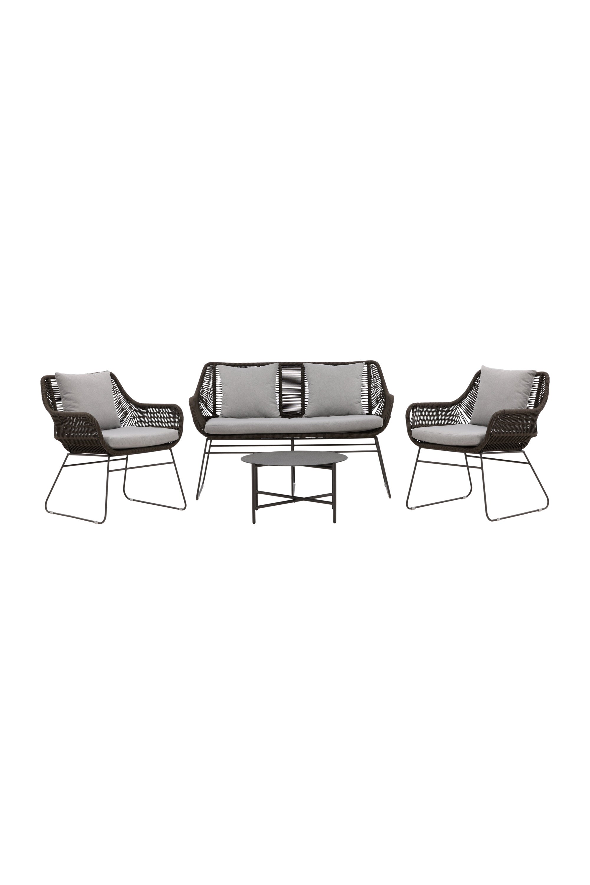 Davao Conversation Set in Grau/Braun/Dunkelgrau präsentiert im Onlineshop von KAQTU Design AG. Loungeset ist von Venture Home