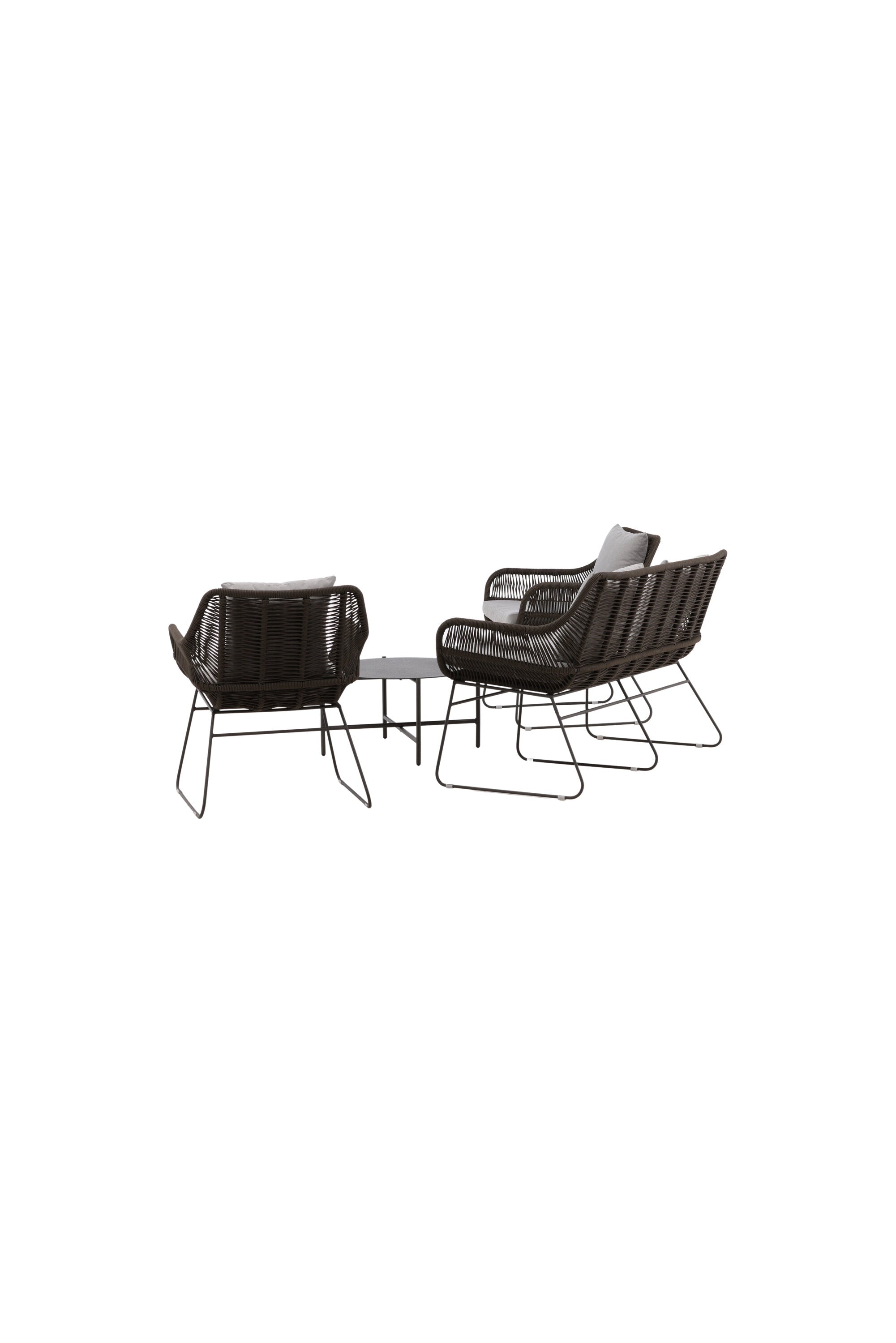 Davao Conversation Set in Grau/Braun/Dunkelgrau präsentiert im Onlineshop von KAQTU Design AG. Loungeset ist von Venture Home