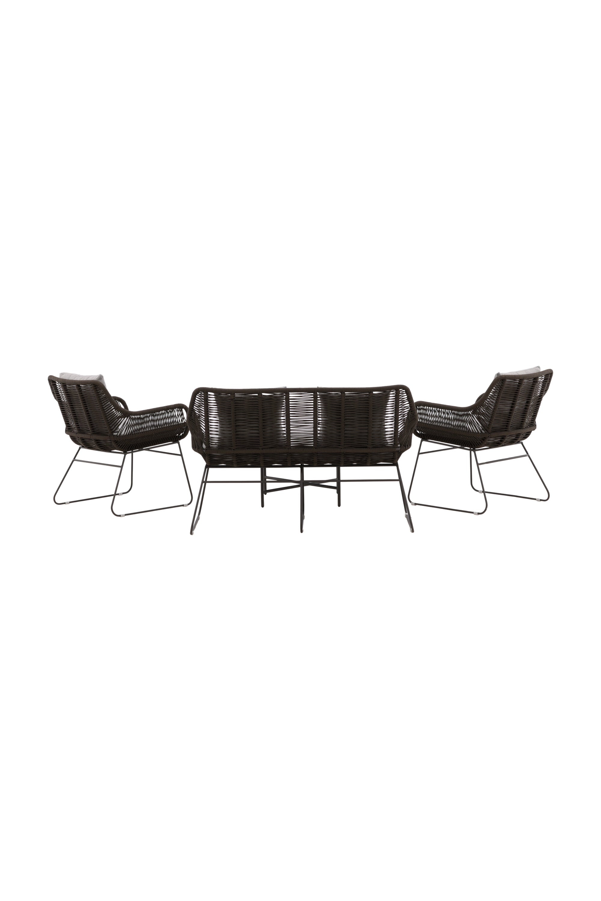 Davao Conversation Set in Grau/Braun/Dunkelgrau präsentiert im Onlineshop von KAQTU Design AG. Loungeset ist von Venture Home