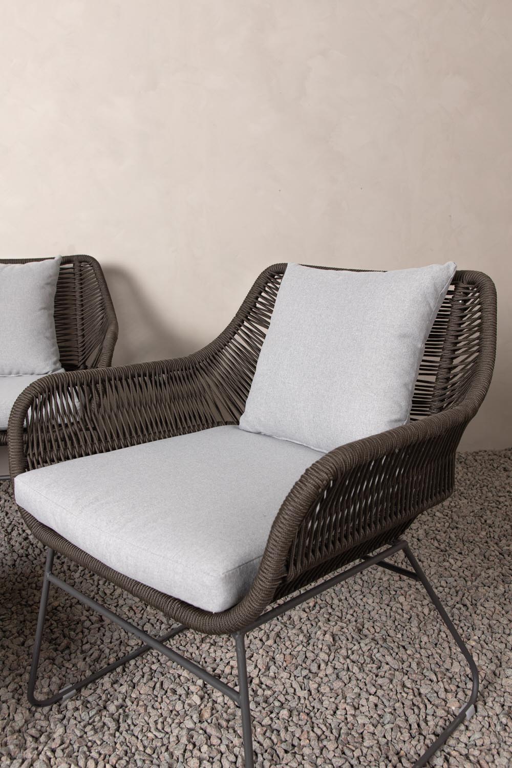 Davao Conversation Set in Grau/Braun/Dunkelgrau präsentiert im Onlineshop von KAQTU Design AG. Loungeset ist von Venture Home