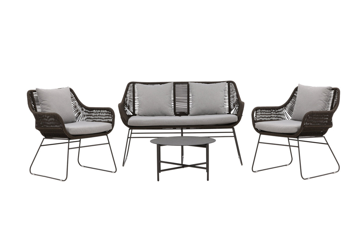 Davao Conversation Set in Grau/Braun/Dunkelgrau präsentiert im Onlineshop von KAQTU Design AG. Loungeset ist von Venture Home