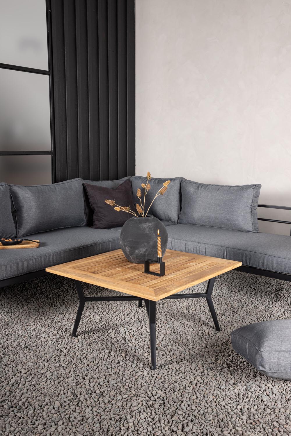 Mexiko Ecksofa Outdoorset 80cm in Schwarz präsentiert im Onlineshop von KAQTU Design AG. Loungeset ist von Venture Home