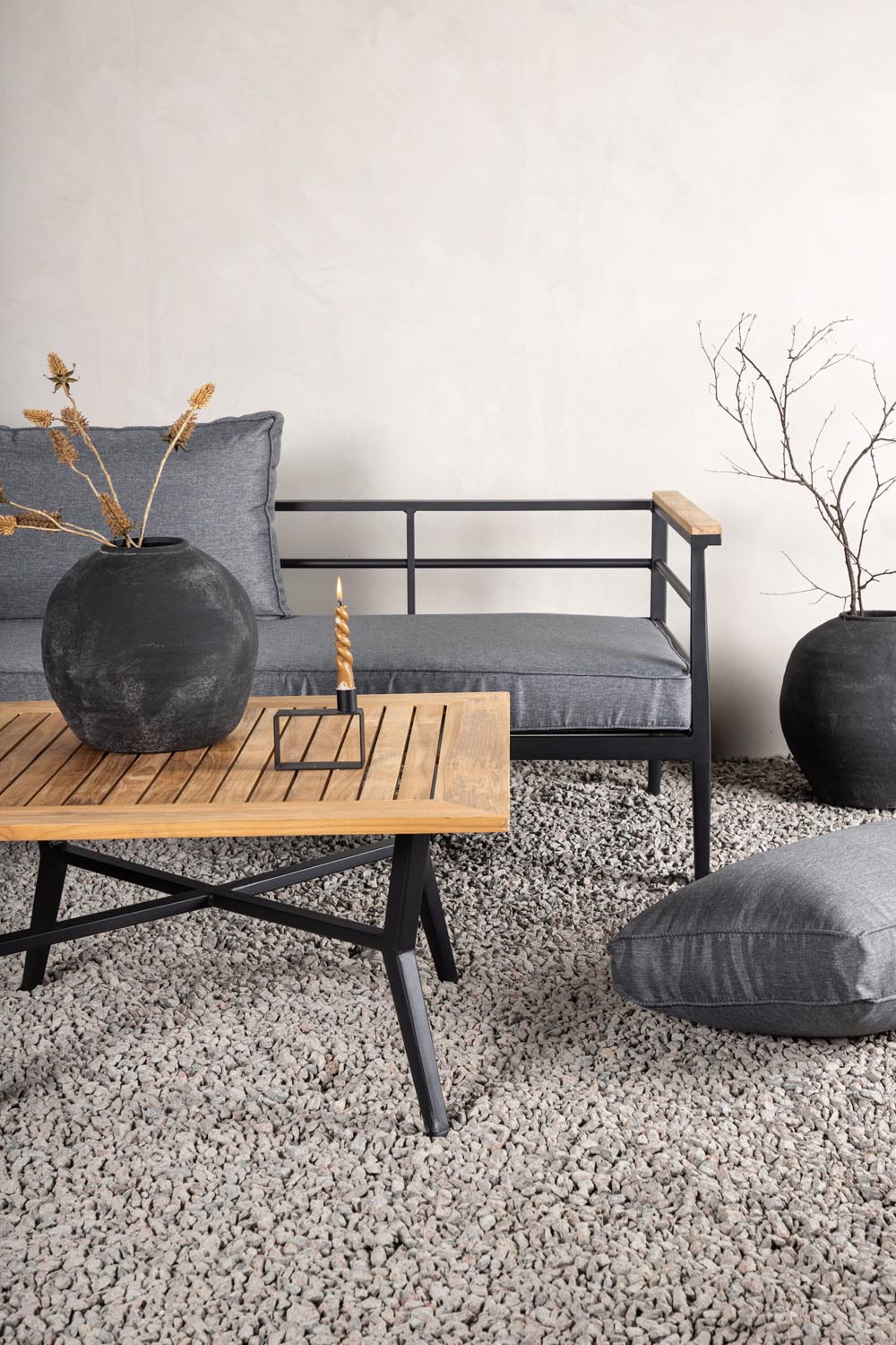 Mexiko Ecksofa Outdoorset 80cm in Schwarz präsentiert im Onlineshop von KAQTU Design AG. Loungeset ist von Venture Home