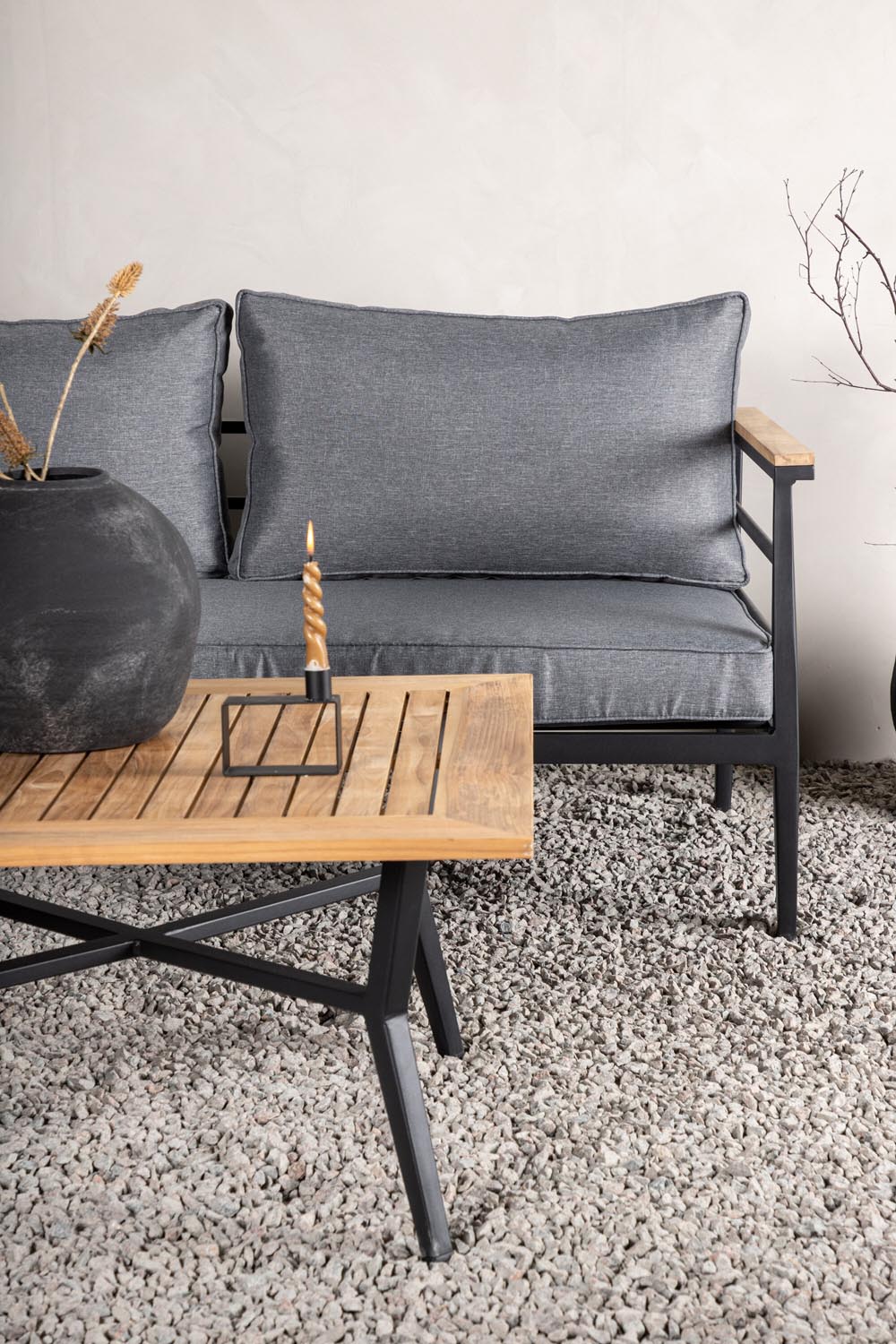 Mexiko Ecksofa Outdoorset 80cm in Schwarz präsentiert im Onlineshop von KAQTU Design AG. Loungeset ist von Venture Home