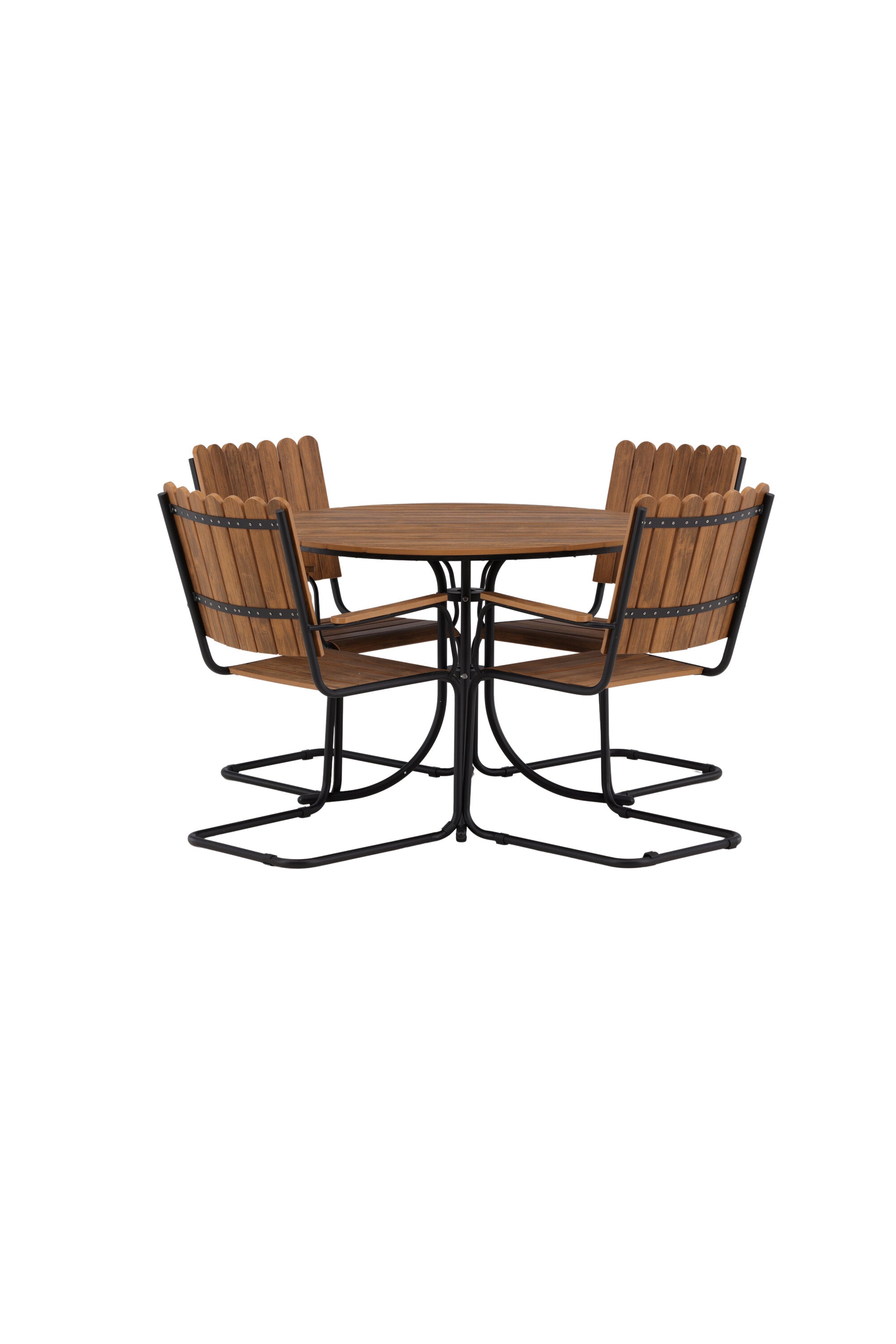 Holmsund Outdoor-Tischset ⌀100cm/4St. in Natur präsentiert im Onlineshop von KAQTU Design AG. Gartentischset ist von Venture Home