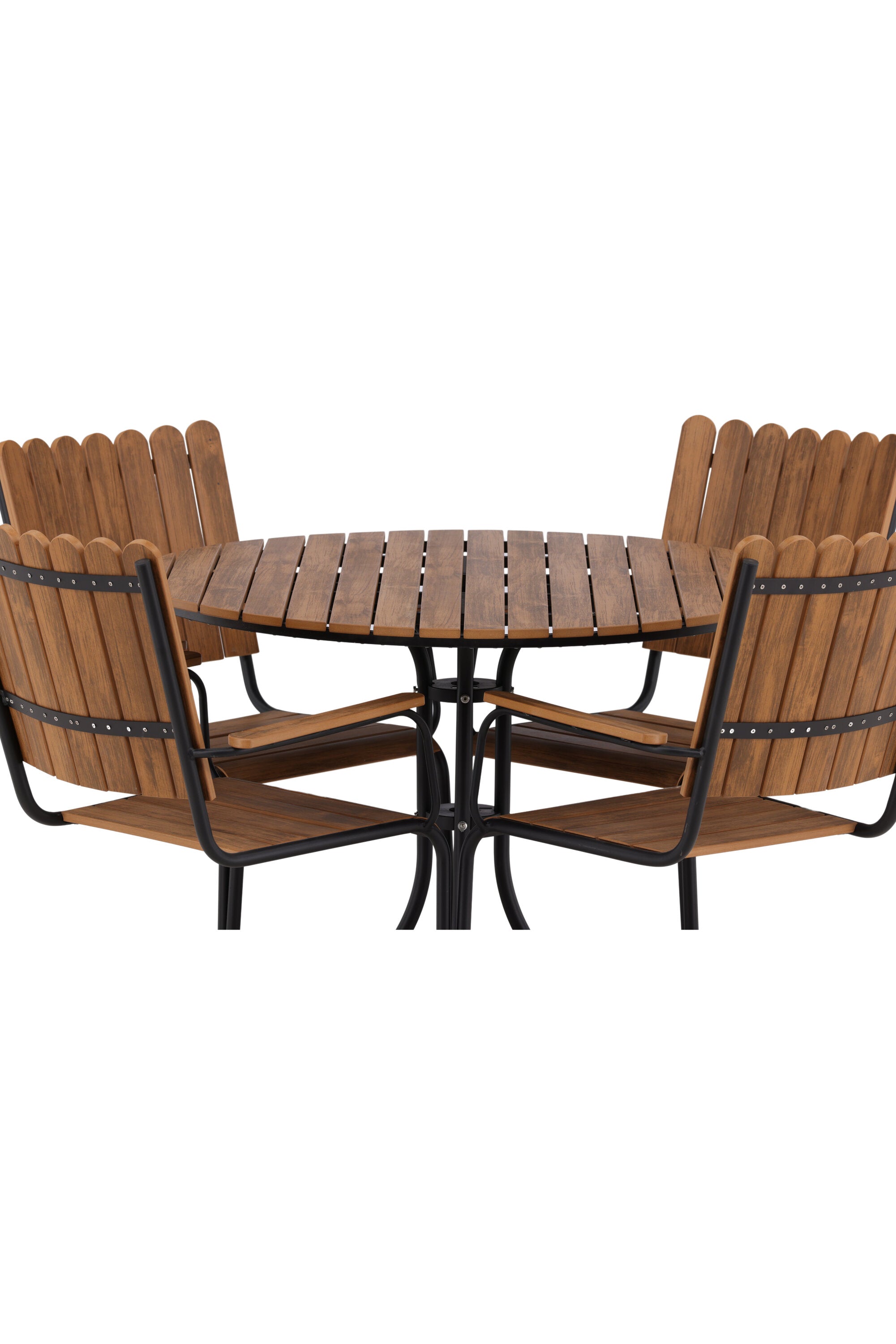 Holmsund Outdoor-Tischset ⌀100cm/4St. in Natur präsentiert im Onlineshop von KAQTU Design AG. Gartentischset ist von Venture Home
