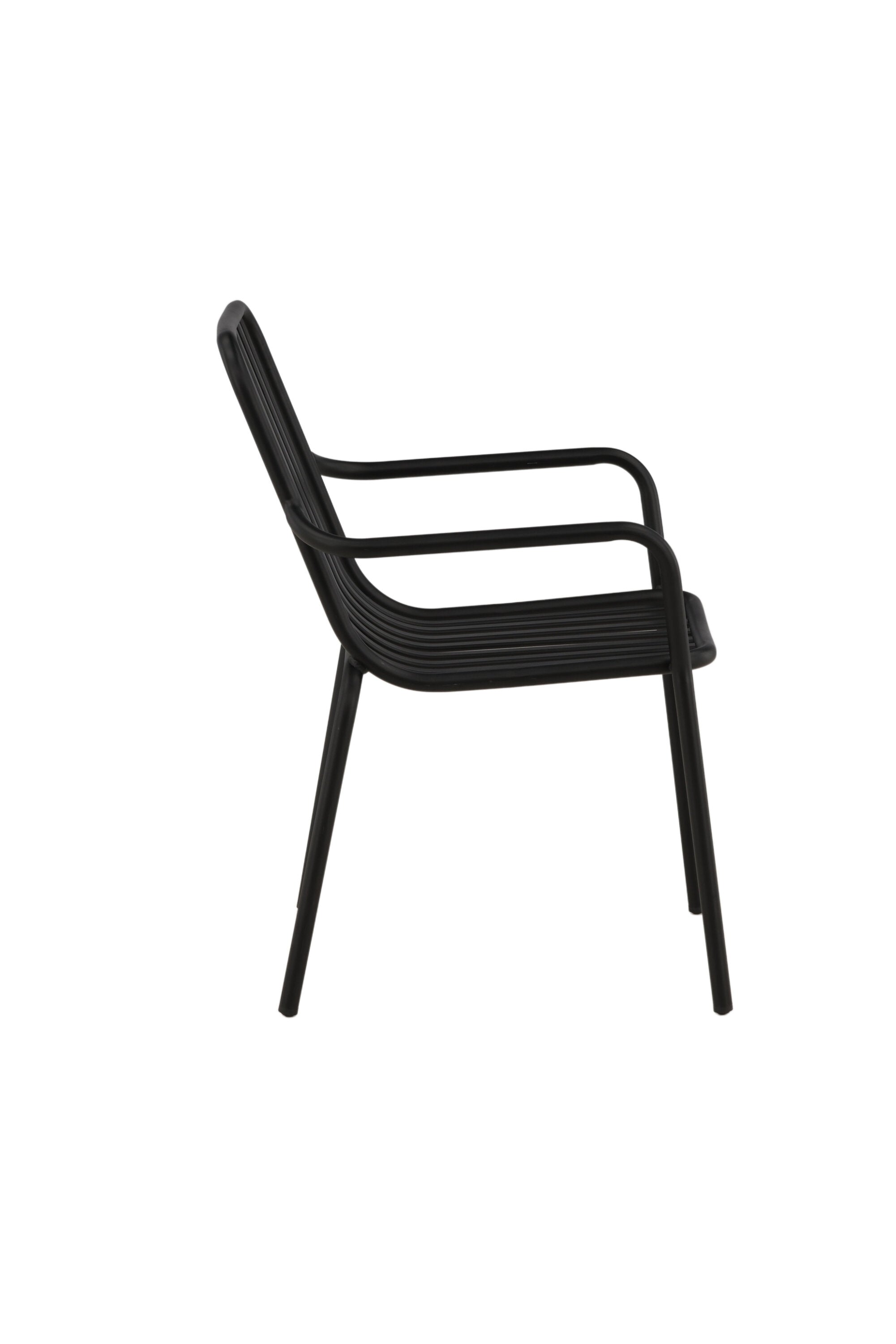 Peking Gartenstuhl in Schwarz präsentiert im Onlineshop von KAQTU Design AG. Gartenstuhl mit Armlehnen ist von Venture Home