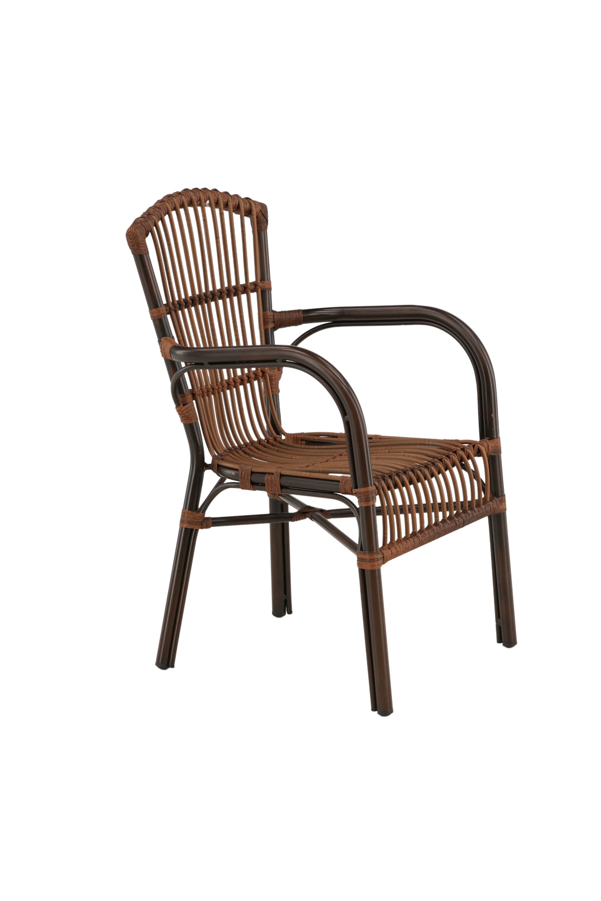 Galera Stuhl in Braun präsentiert im Onlineshop von KAQTU Design AG. Gartenstuhl mit Armlehnen ist von Venture Home