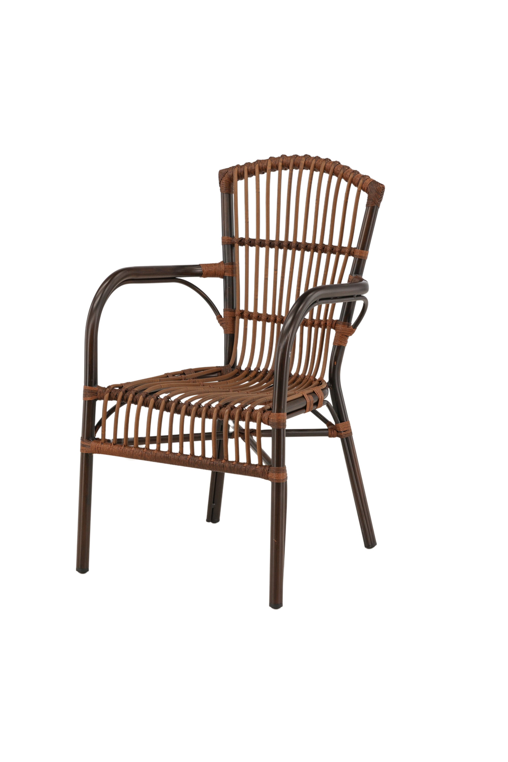 Galera Stuhl in Braun präsentiert im Onlineshop von KAQTU Design AG. Gartenstuhl mit Armlehnen ist von Venture Home