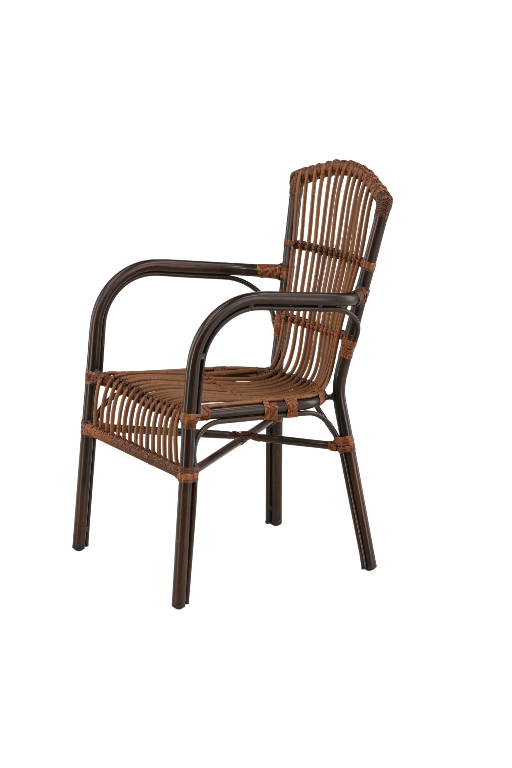 Galera Stuhl in Braun präsentiert im Onlineshop von KAQTU Design AG. Gartenstuhl mit Armlehnen ist von Venture Home