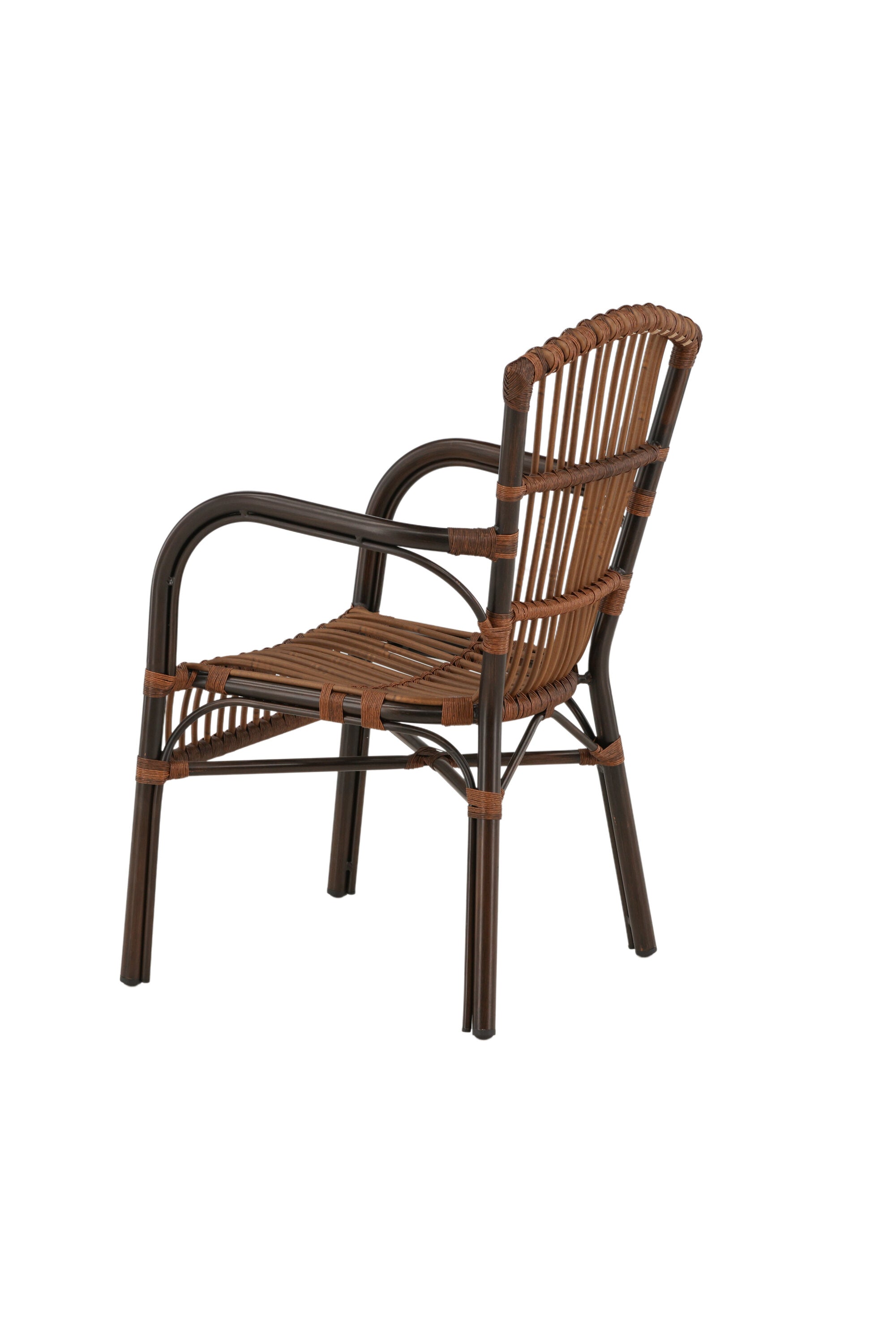 Galera Stuhl in Braun präsentiert im Onlineshop von KAQTU Design AG. Gartenstuhl mit Armlehnen ist von Venture Home