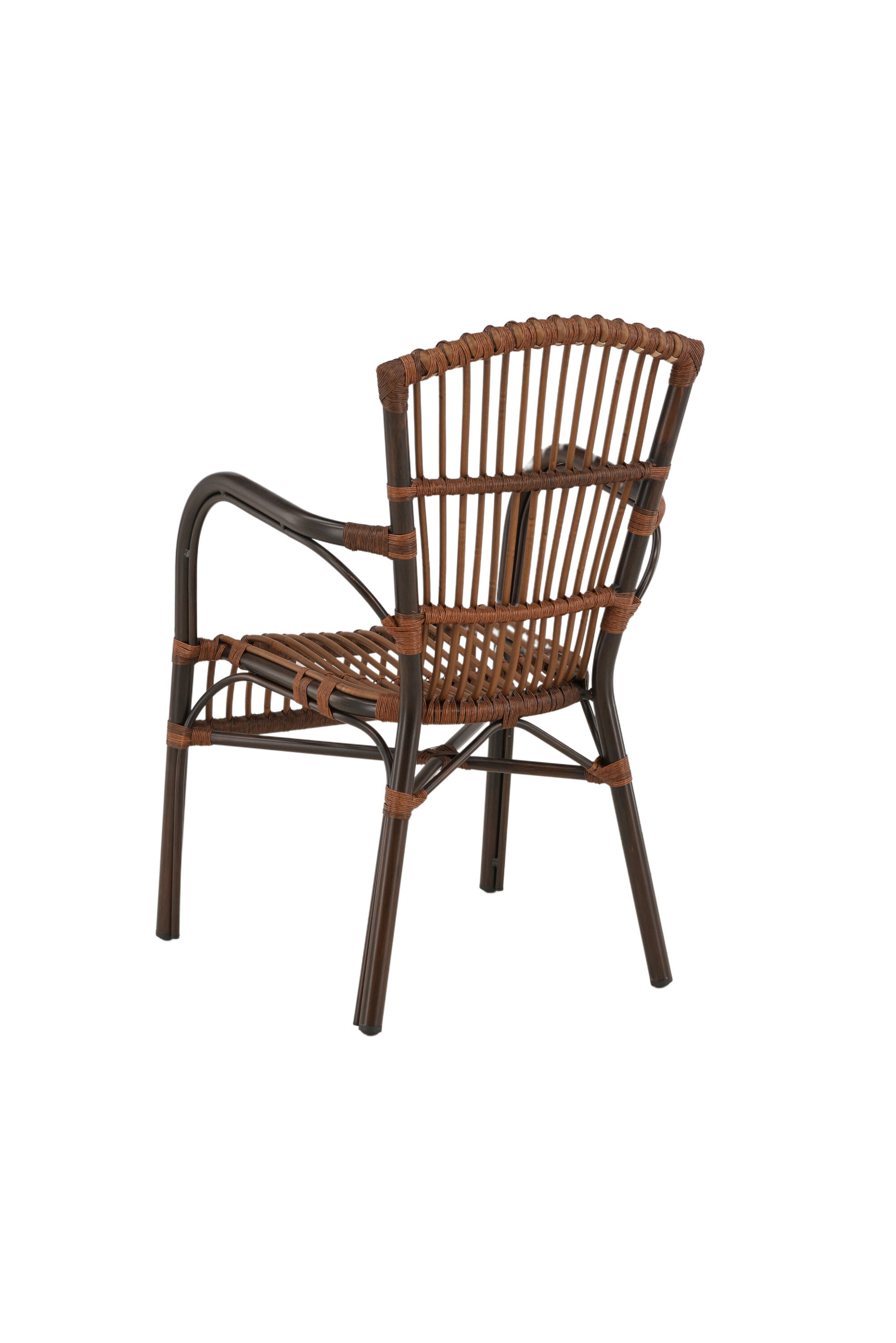 Galera Stuhl in Braun präsentiert im Onlineshop von KAQTU Design AG. Gartenstuhl mit Armlehnen ist von Venture Home