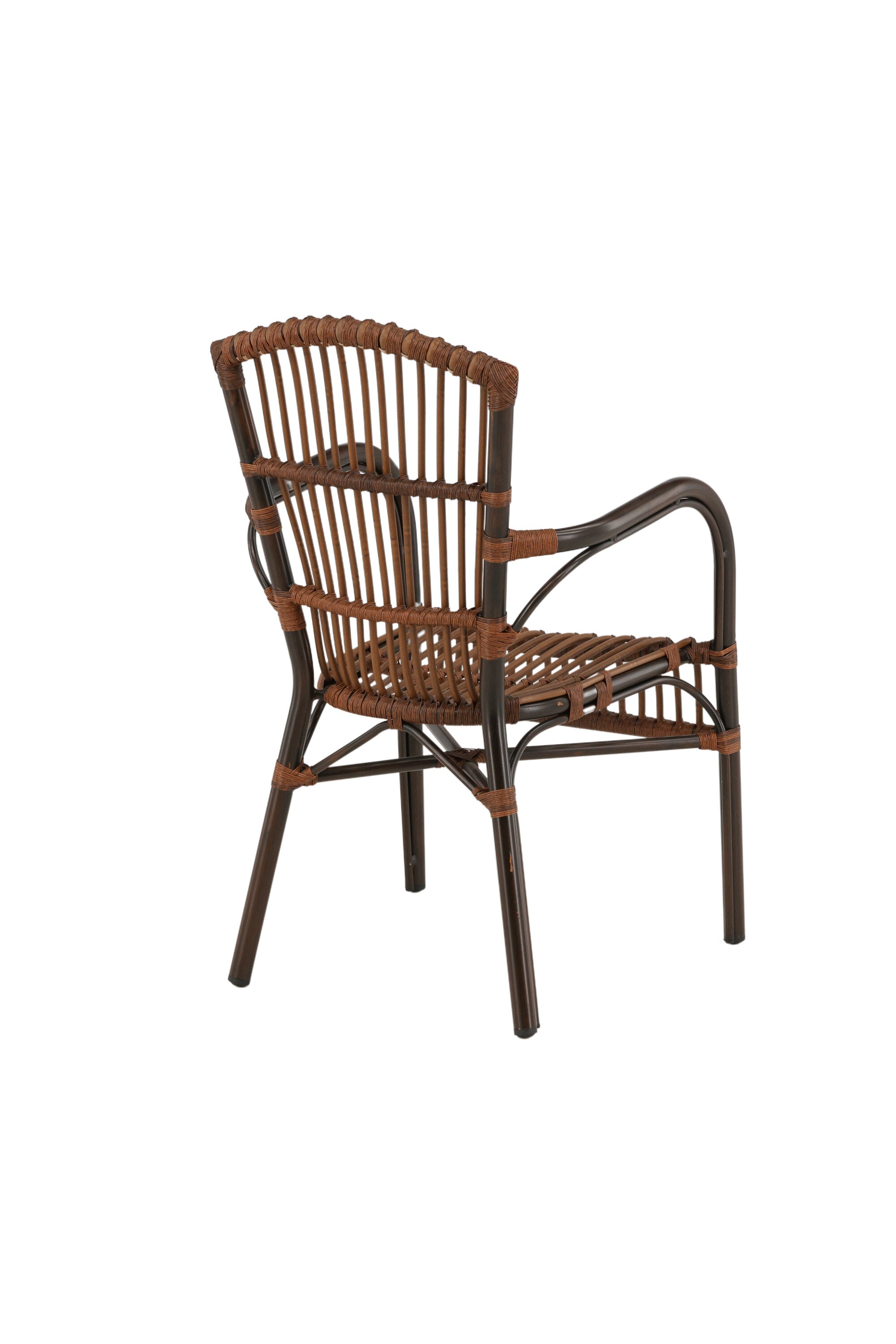 Galera Stuhl in Braun präsentiert im Onlineshop von KAQTU Design AG. Gartenstuhl mit Armlehnen ist von Venture Home